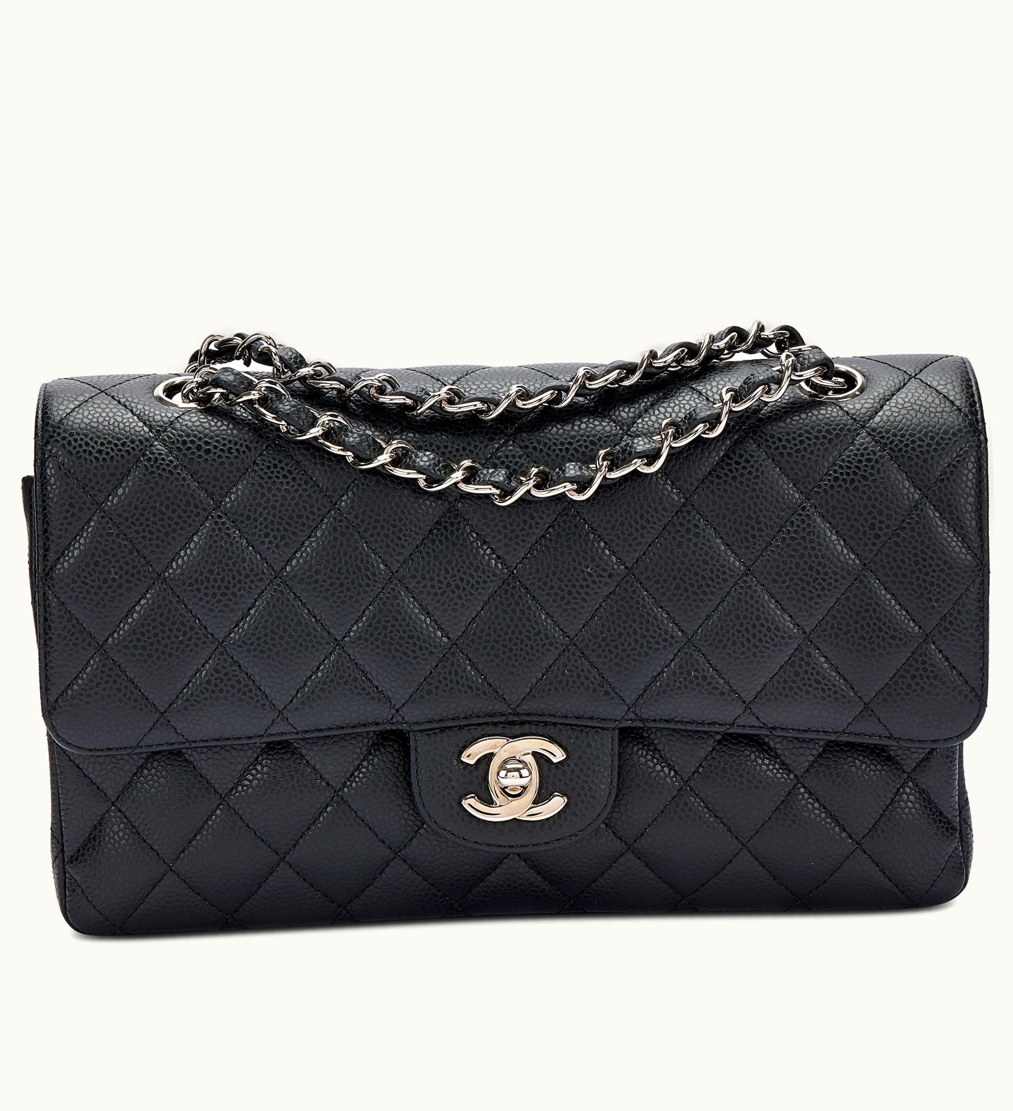 Chanel Chanel Double Flap Bag in Black Quilted Caviar with Silver Hardware, manufactured between 2006 and 2008