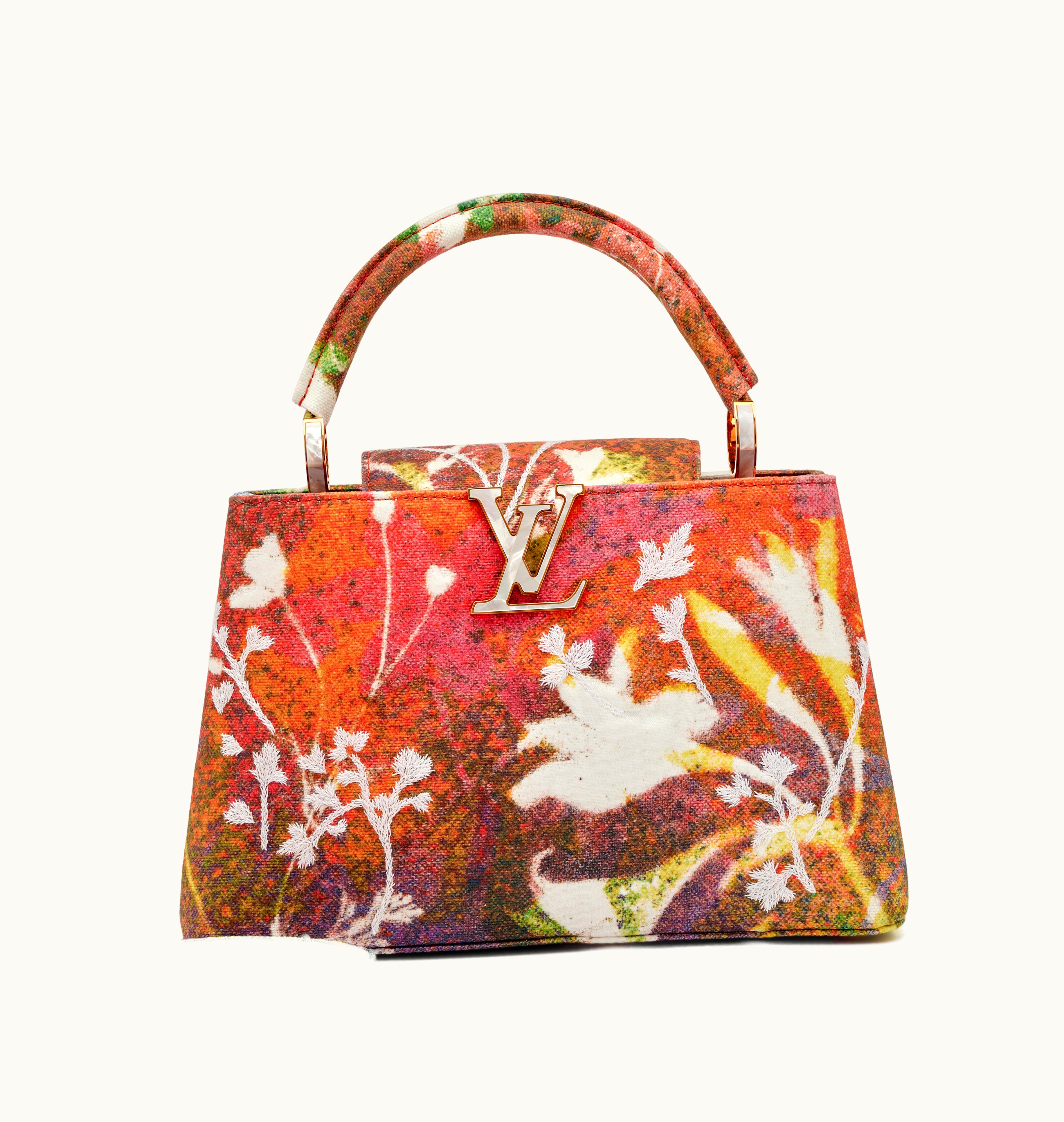 Louis Vuitton Louis Vuitton MM Capucines Artycapucines Embroidered Printed Canvas with Gold Hardware from 2019 by Sam Falls