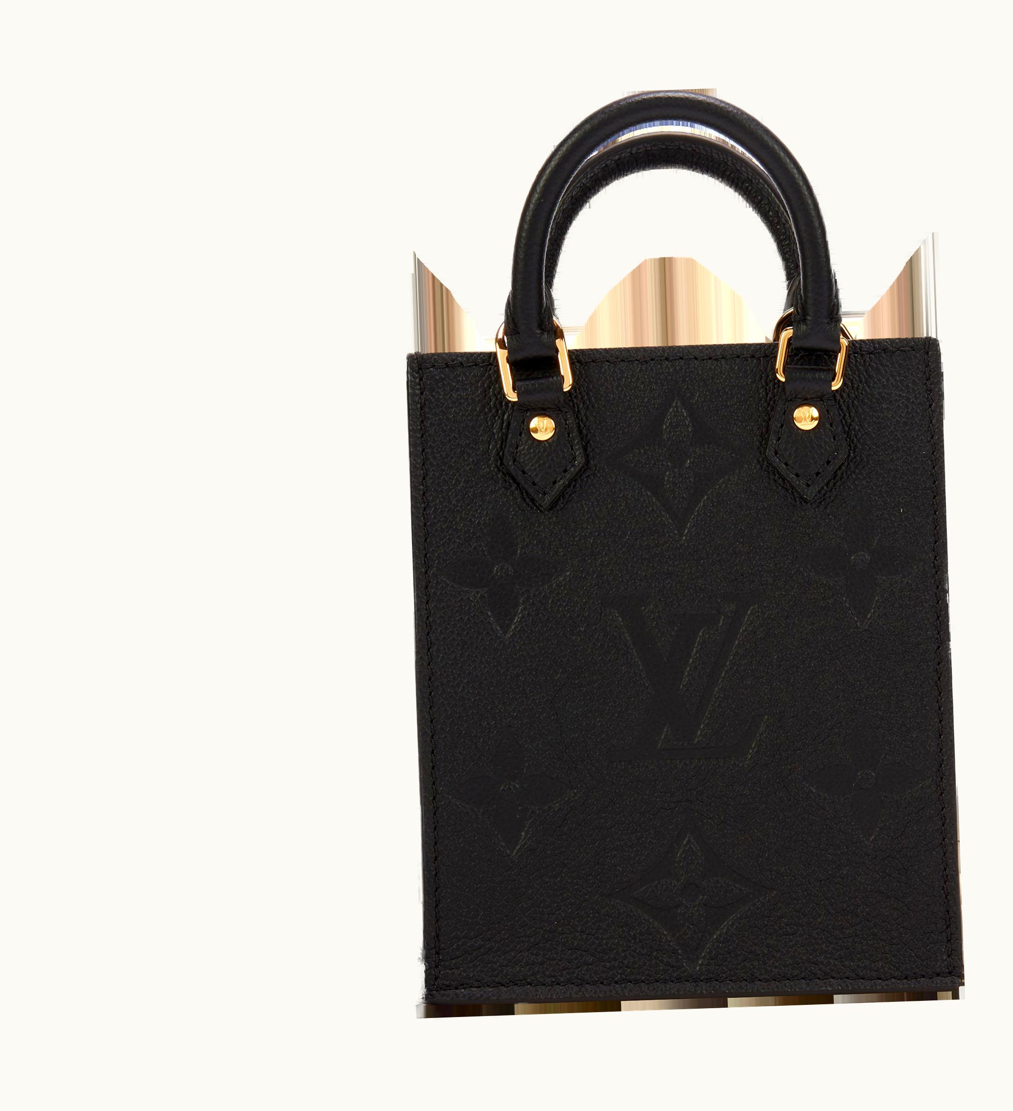 Louis Vuitton Louis Vuitton 2021 Louis Vuitton Petit Sac Plat in Black Giant Monogram Empreinte with Gold Hardware