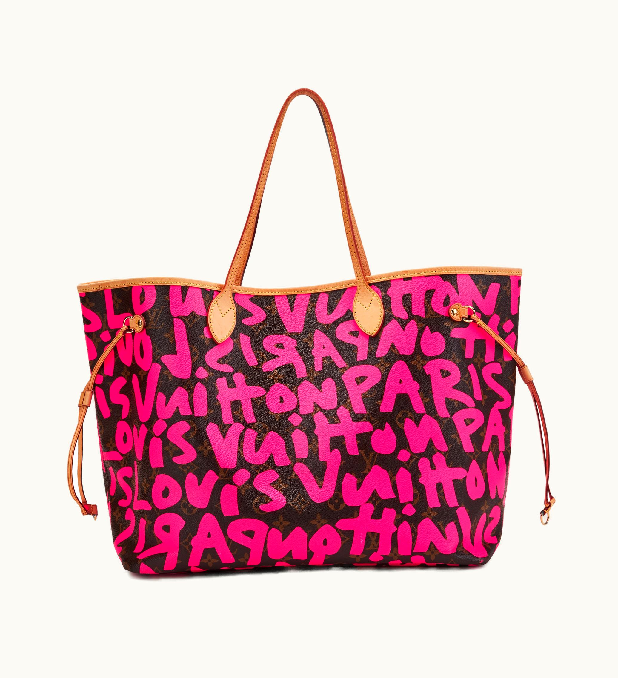 Louis Vuitton Louis Vuitton Pink Monogram Graffiti Coated Canvas Neverfull GM Gold Hardware, 2009 by Louis Vuitton Stephen Sprouse