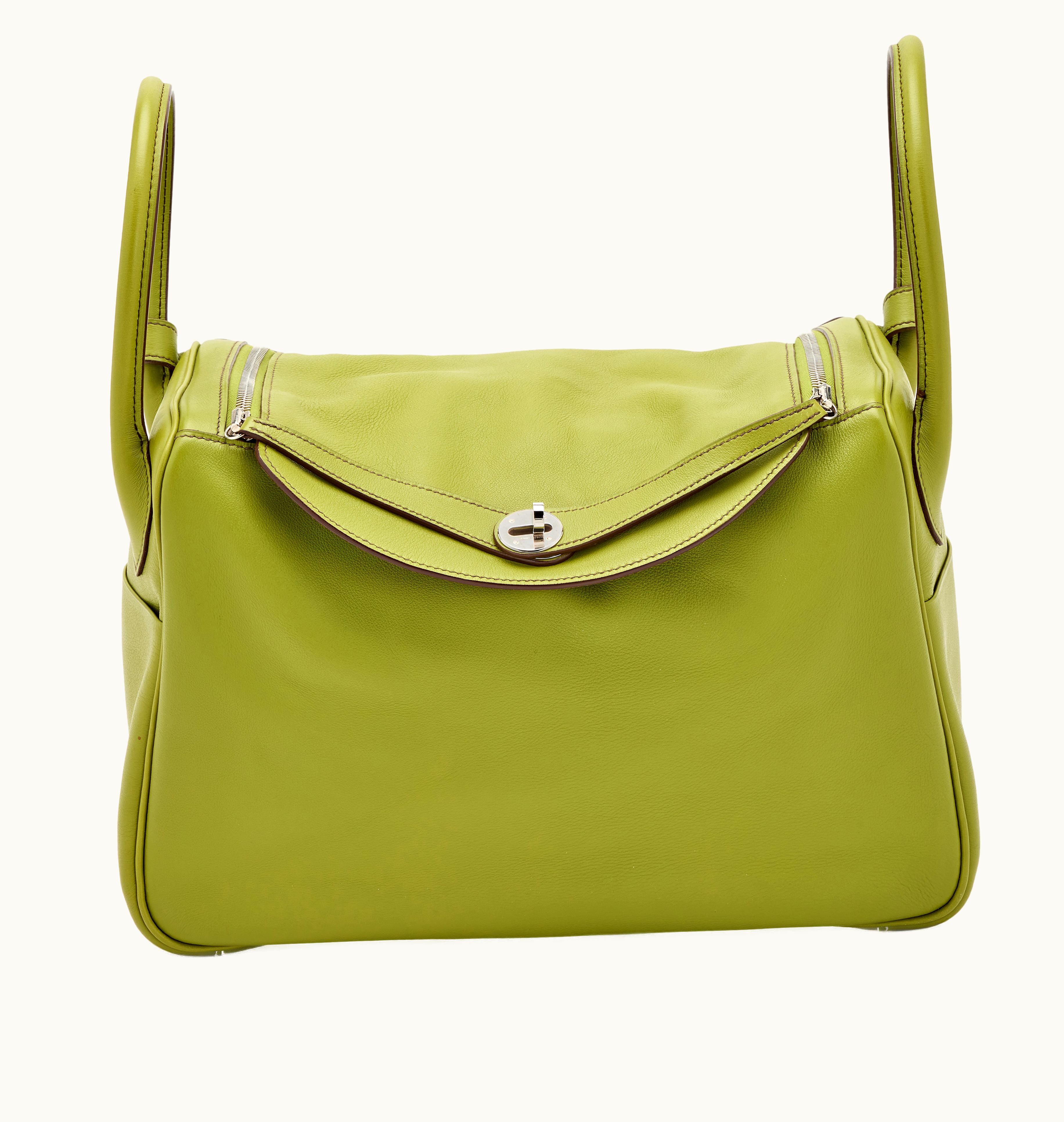 Hermès Hermès Clemence Lindy 34 with Palladium Hardware in Vert Anis, released in 2007