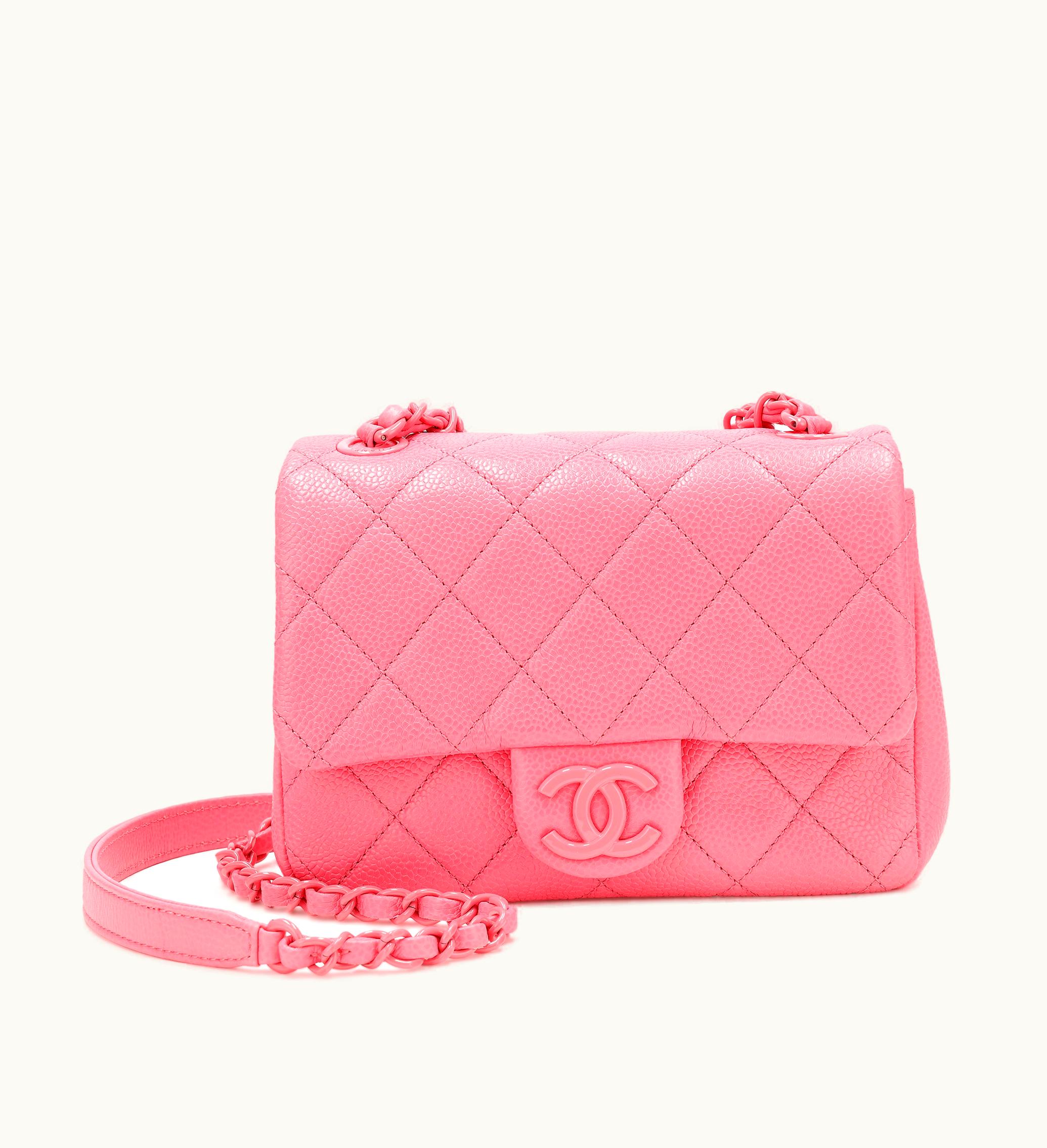 Chanel Chanel Incognito Mini Square Flap in Pink Quilted Caviar with Pink Hardware, 2019