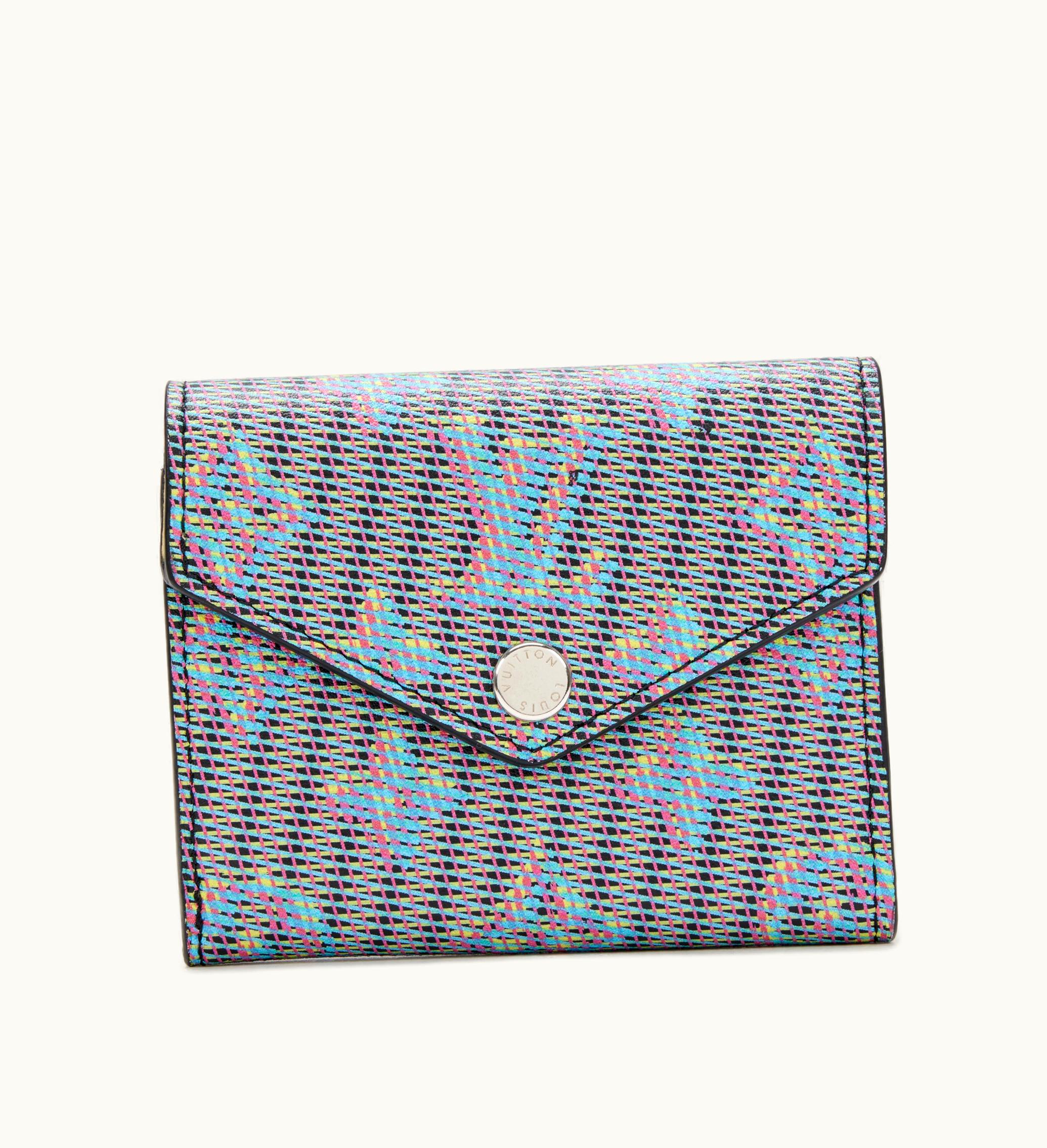 Louis Vuitton Louis Vuitton 2019 Louis Vuitton Multicolor Monogram LV Pop Calfskin Zoe Wallet featuring Silver Hardware