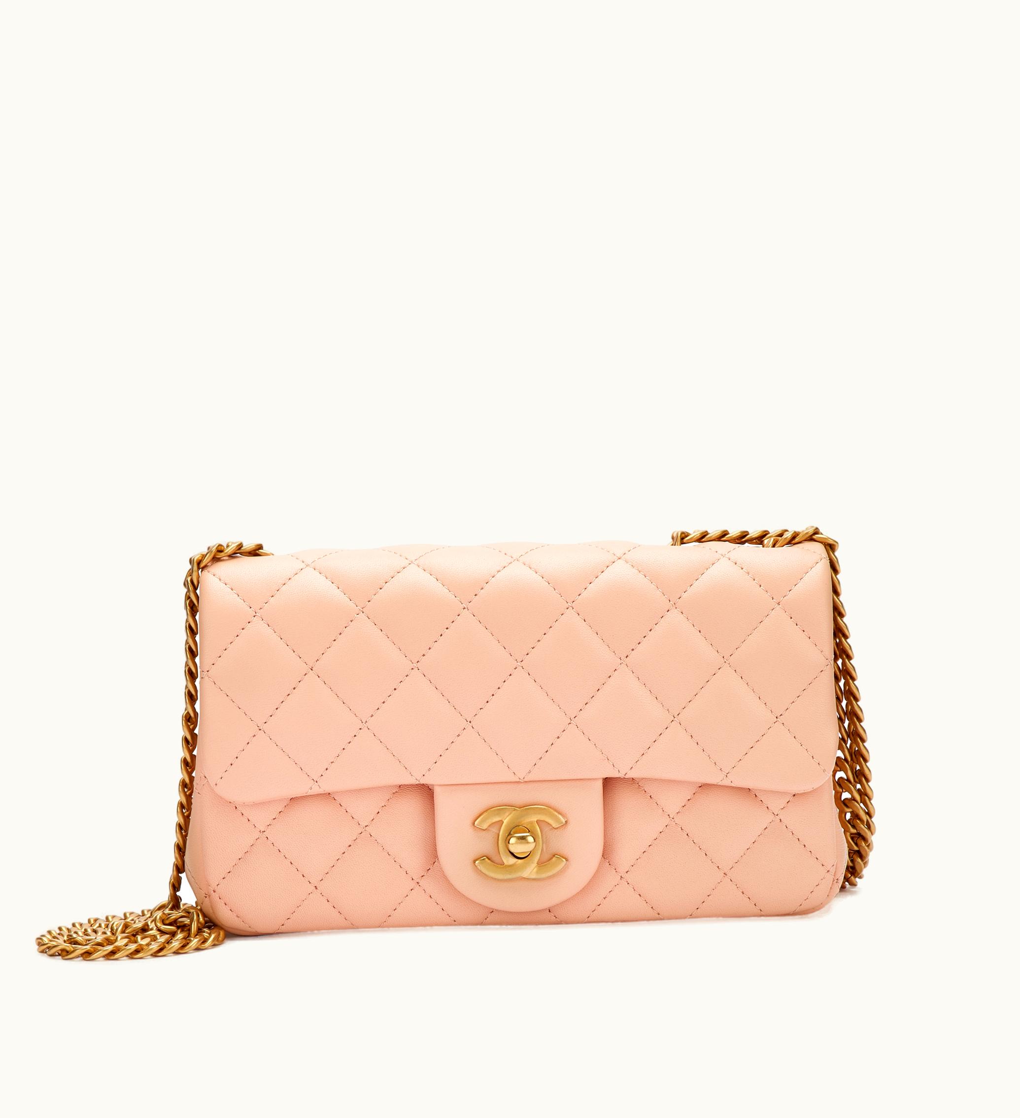 Chanel Chanel Blush Pink Quilted Lambskin Flap Bag Vintage Gold Hardware