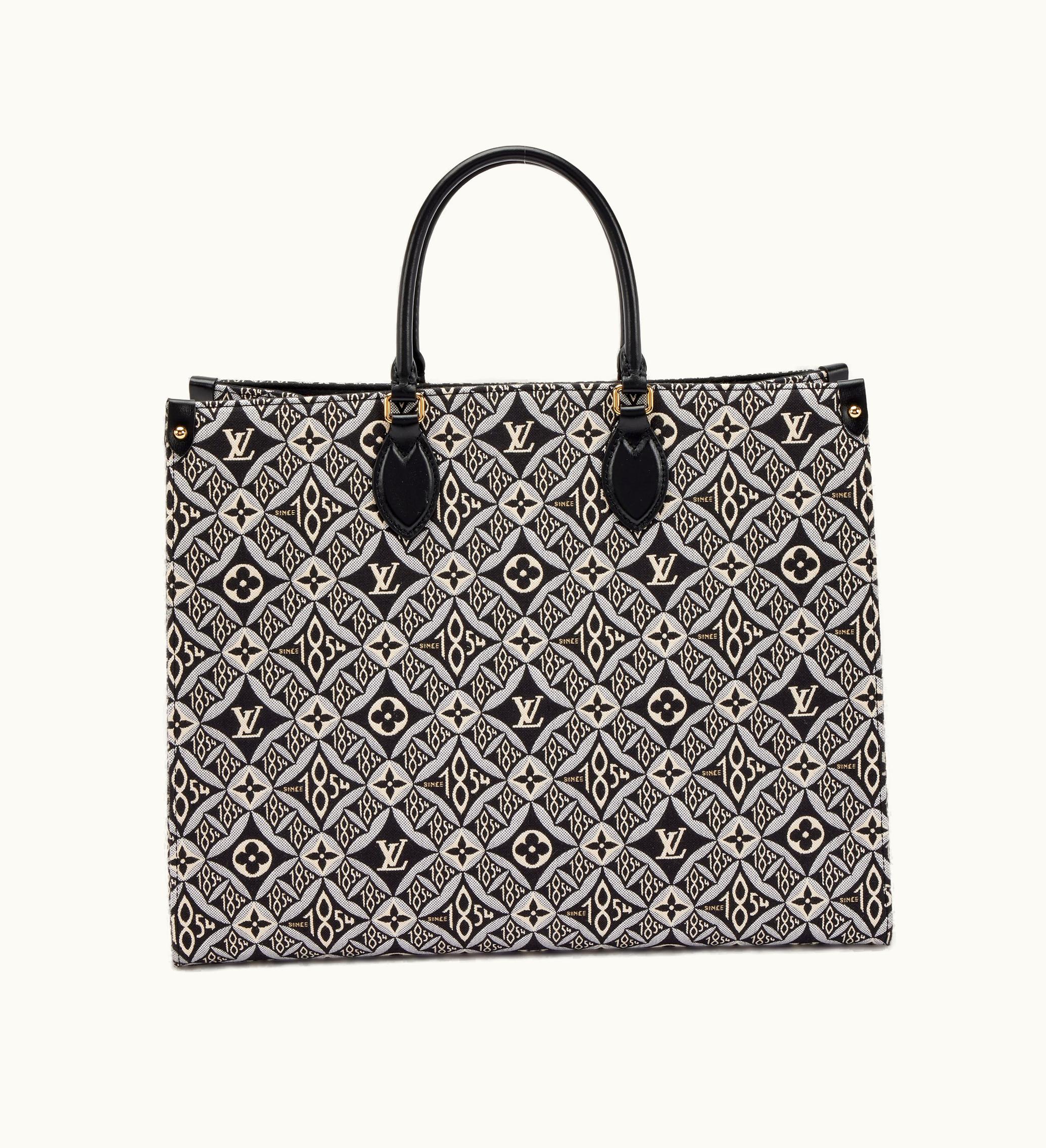 Louis Vuitton Louis Vuitton OnTheGo GM Gold Hardware in Black and Grey Monogram Jacquard Since 1854, 2020