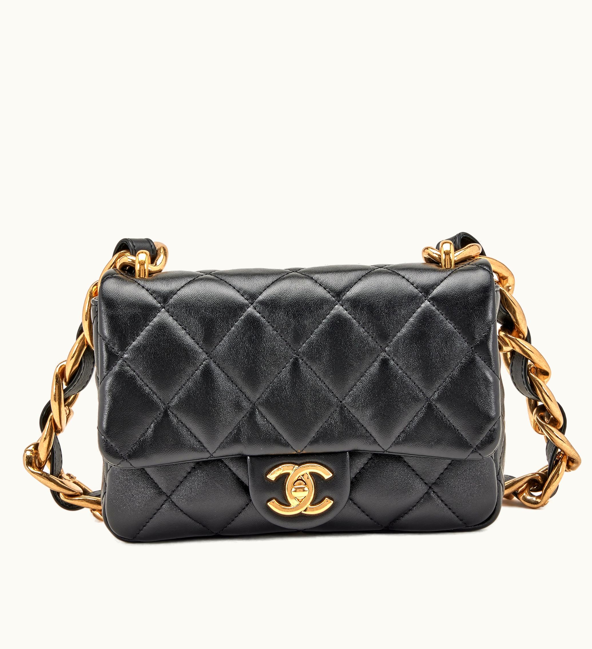 Chanel Chanel Funky Town Large Flap in Black Quilted Lambskin with Aged Gold Hardware, 2022