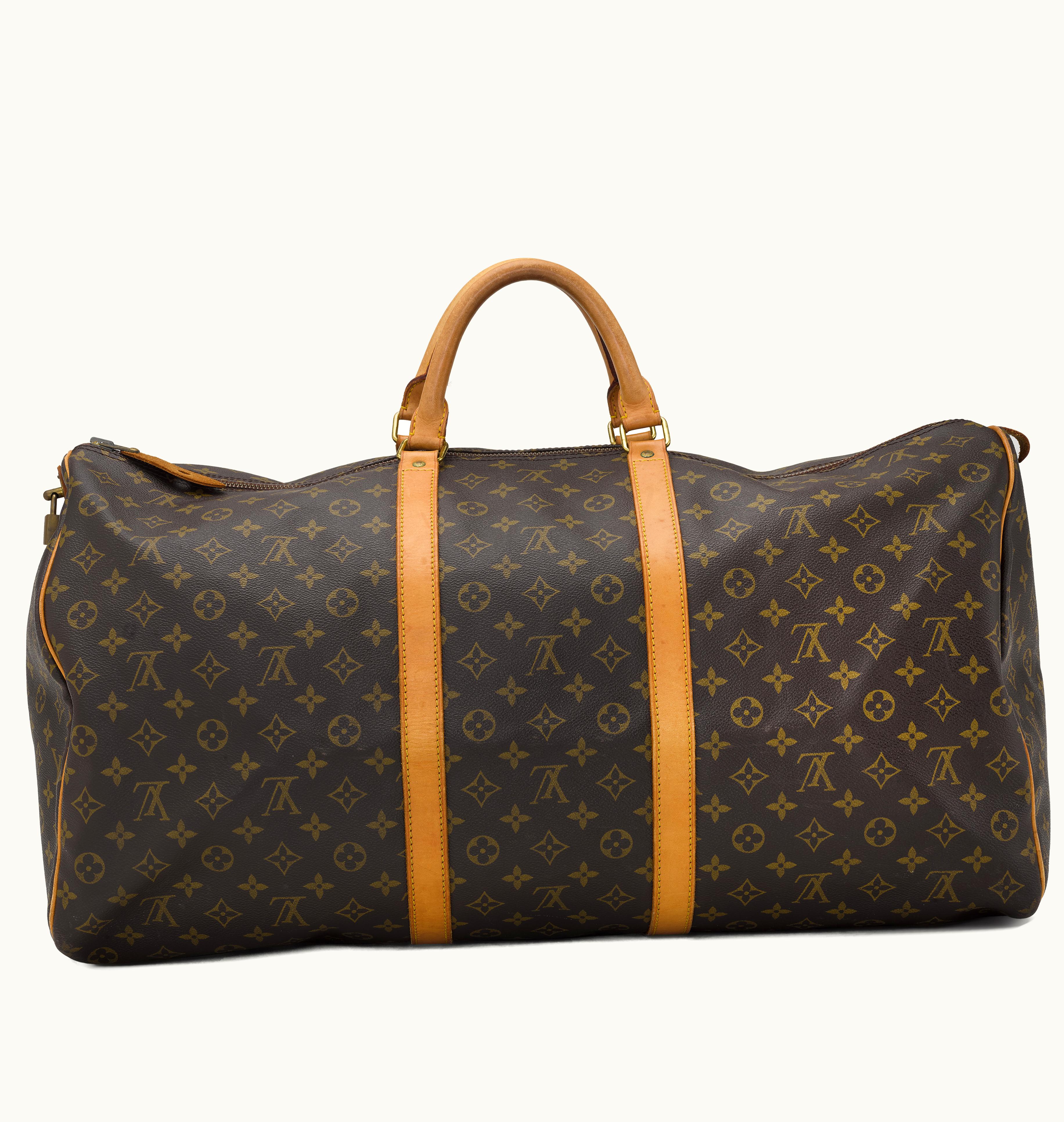 Louis Vuitton Louis Vuitton 2011 Louis Vuitton Keepall with Gold Hardware; Coated Canvas Monogram in Brown, Size 60