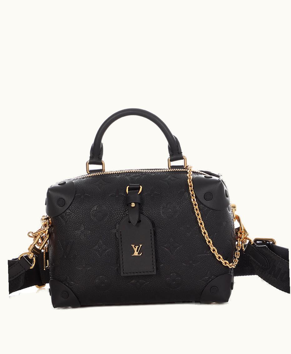 Louis Vuitton Louis Vuitton 2021 Petite Malle Souple featuring Black Monogram Coated Canvas and Leather with Gold Hardware by Louis Vuitton