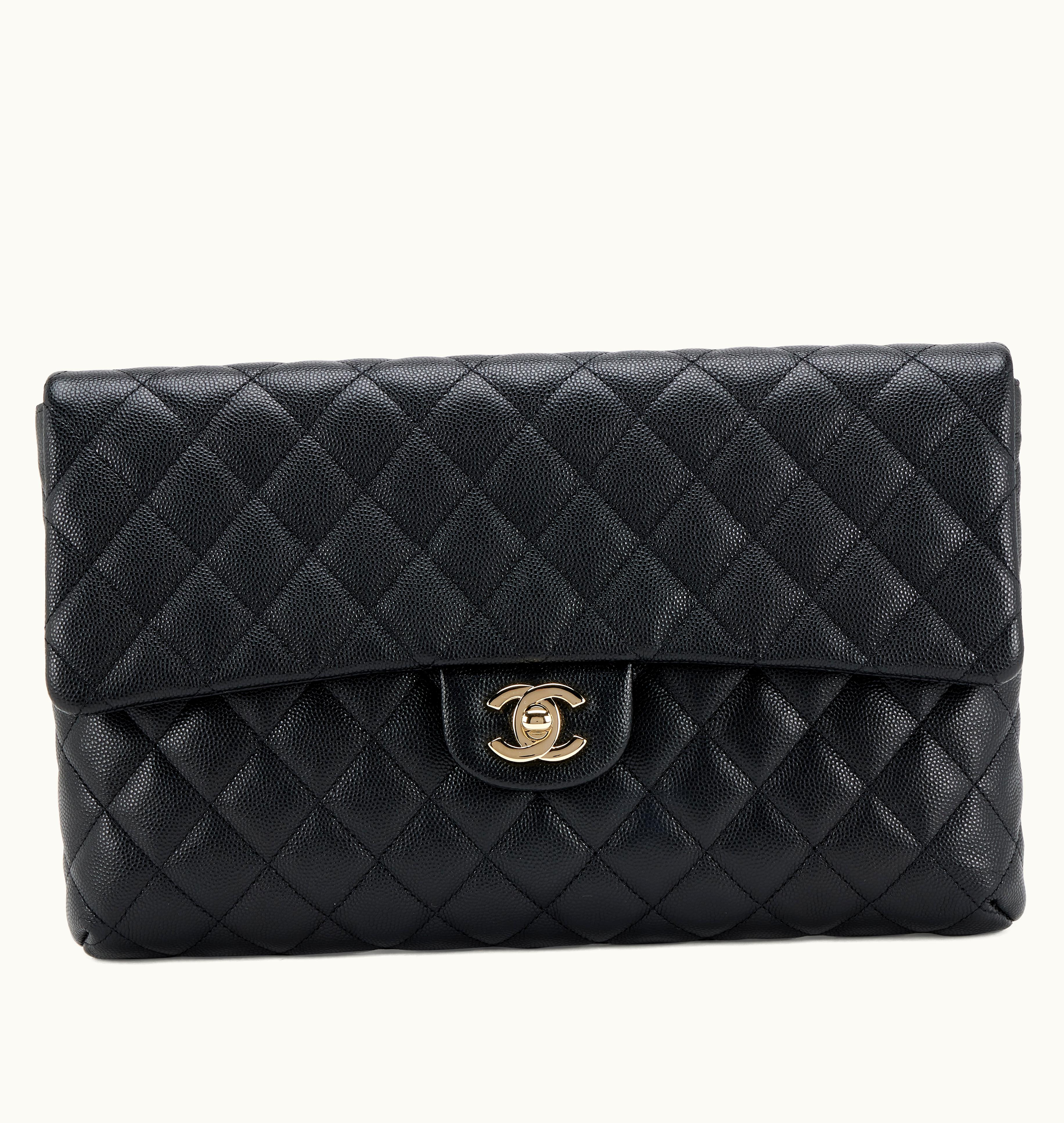 Chanel Chanel 2019 Chanel Classic Clutch in Black Quilted Caviar with Gold Hardware
