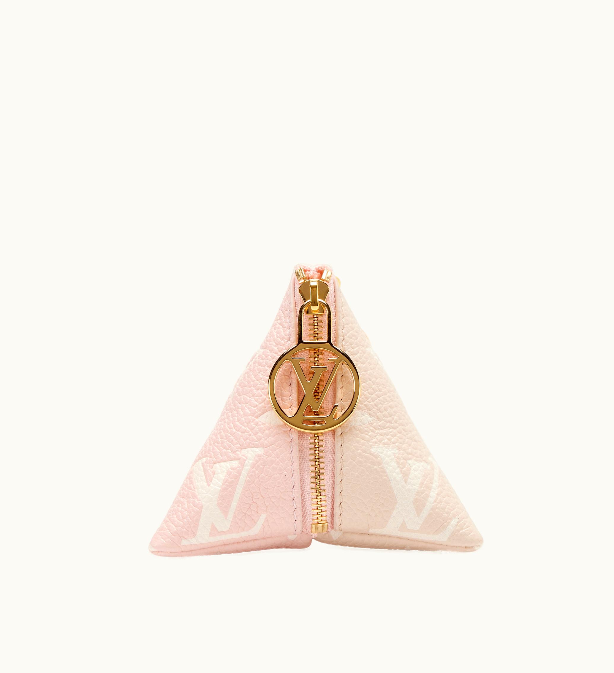 Louis Vuitton Louis Vuitton 2021 Louis Vuitton Monogram Empreinte Berlingot Bag Charm in Pink and Beige, with Gold Hardware
