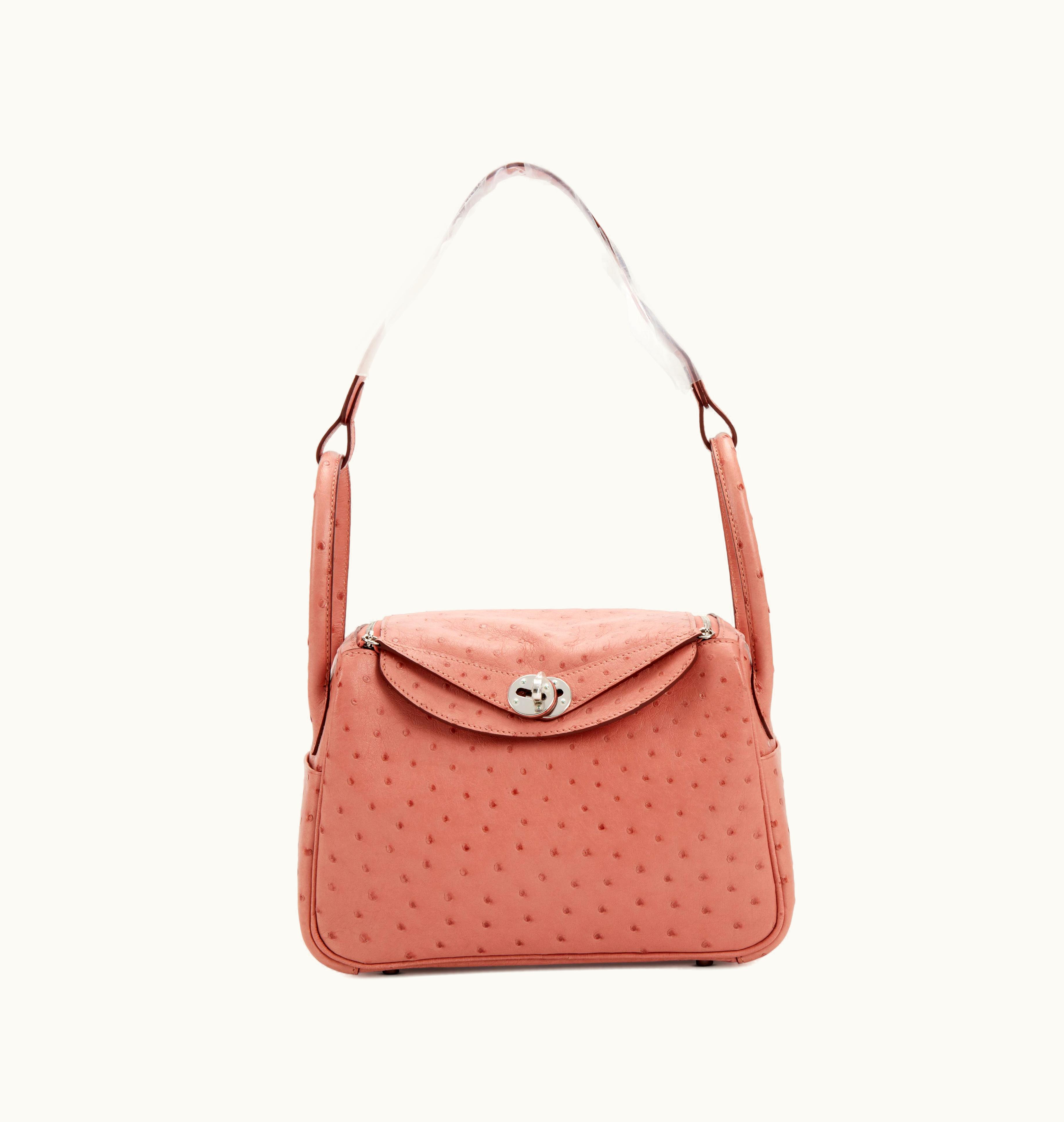 Hermès Hermès Terre Cuite Ostrich Lindy 26 Palladium Hardware, 2015