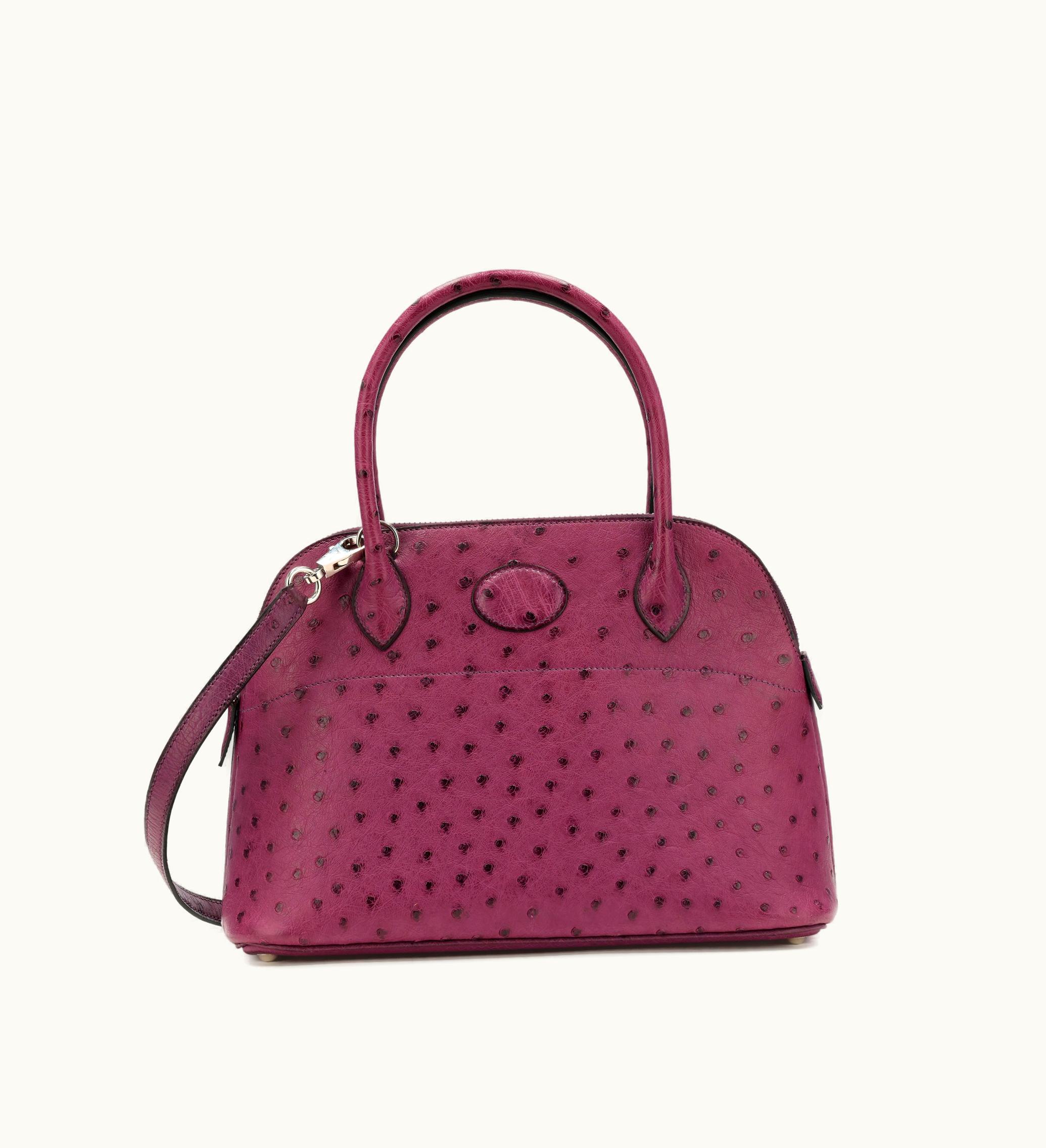 Hermès Hermès Voiline Ostrich Bolide 27 with Palladium Hardware, manufactured in 2005