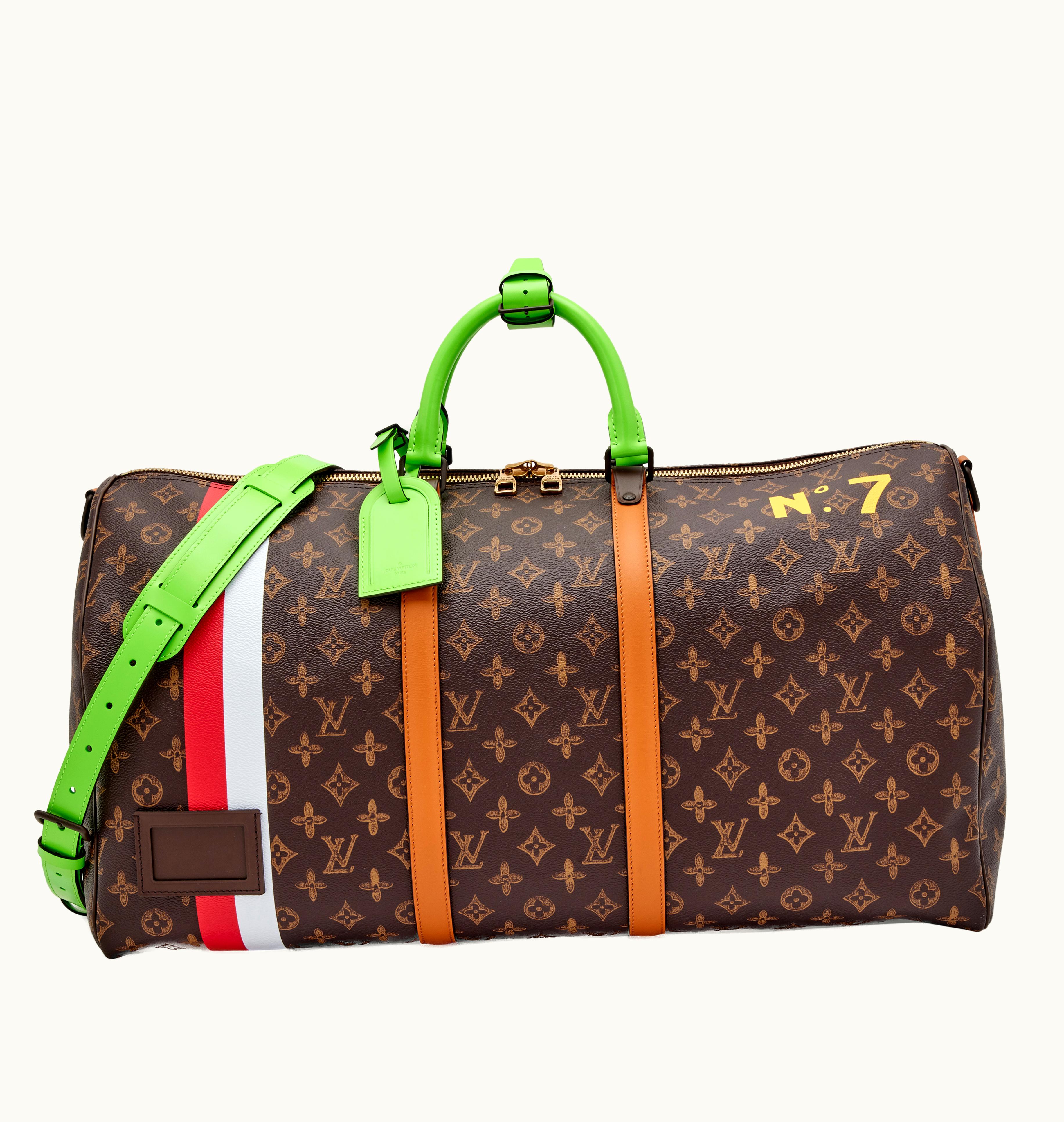 Louis Vuitton Louis Vuitton 2022 Louis Vuitton Virgil Abloh Keepall 55 Bandoulière in Multicolor Monogram L'Oeil Coated Canvas with Gold Hardware