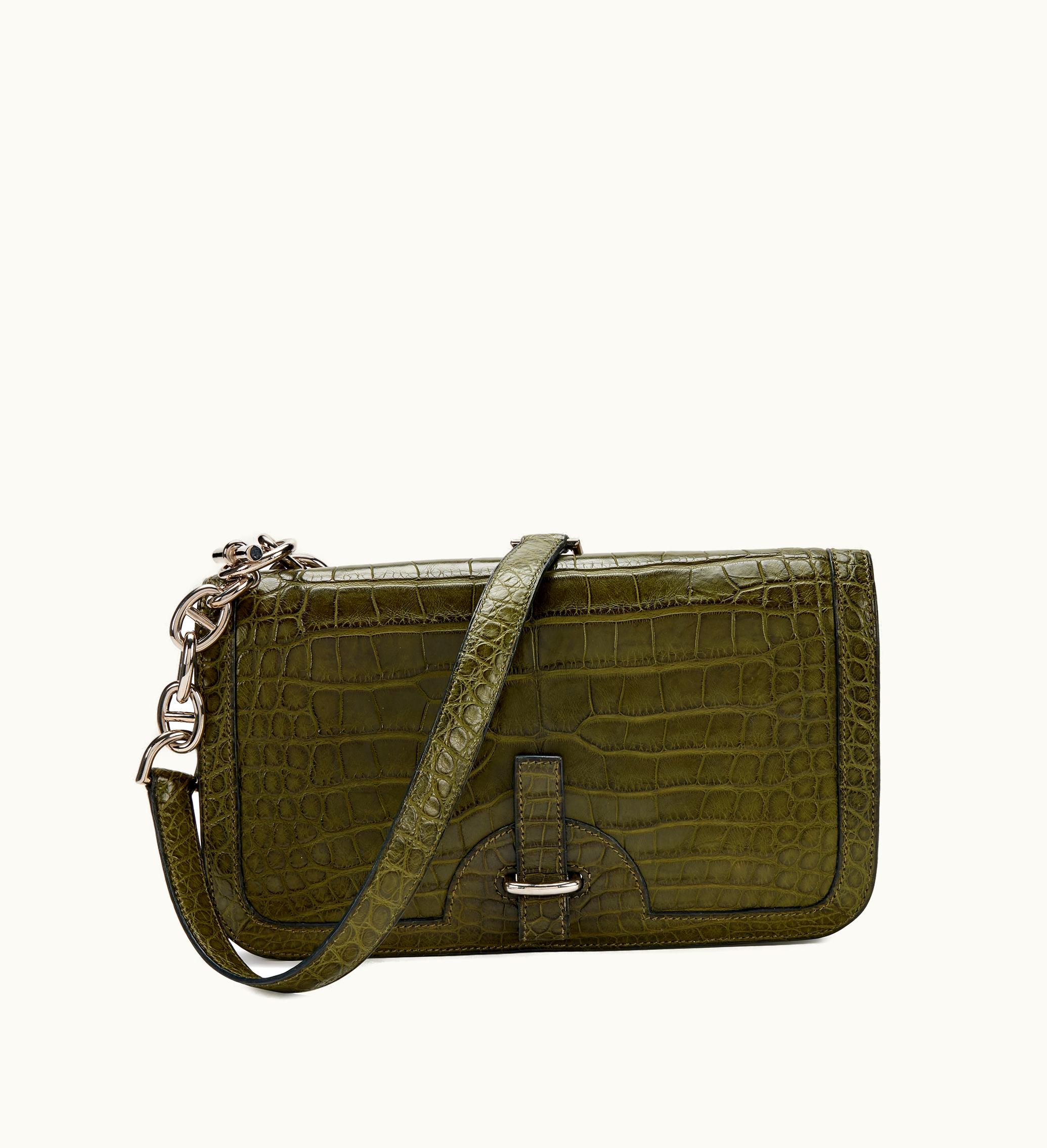 Hermès Hermès Alligator Chaine D'Ancre Bag with Palladium Hardware on Pelouse, 2009