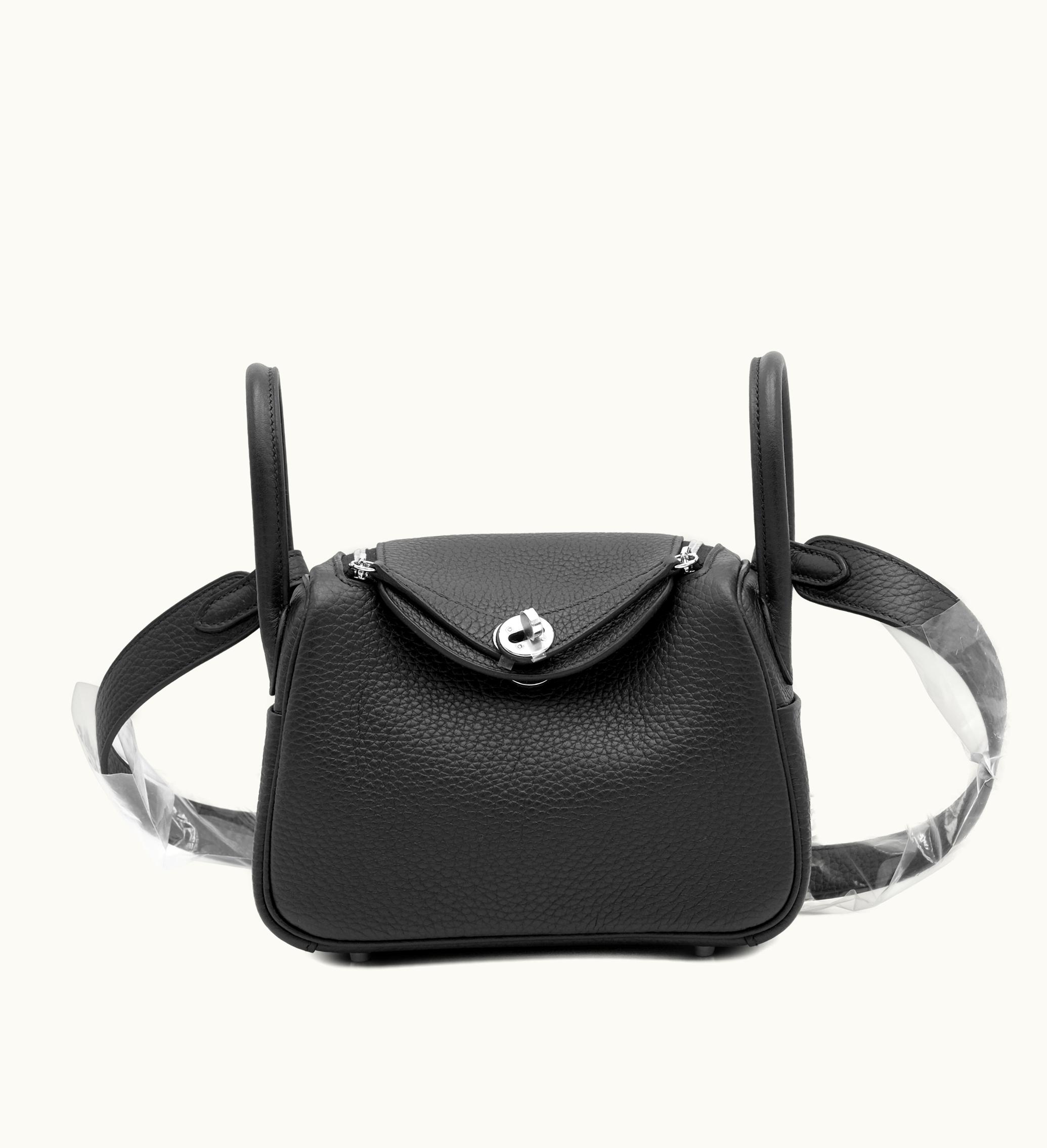 Hermès Hermès Mini Lindy 20 in Black Clemence leather with Palladium Hardware, 2023