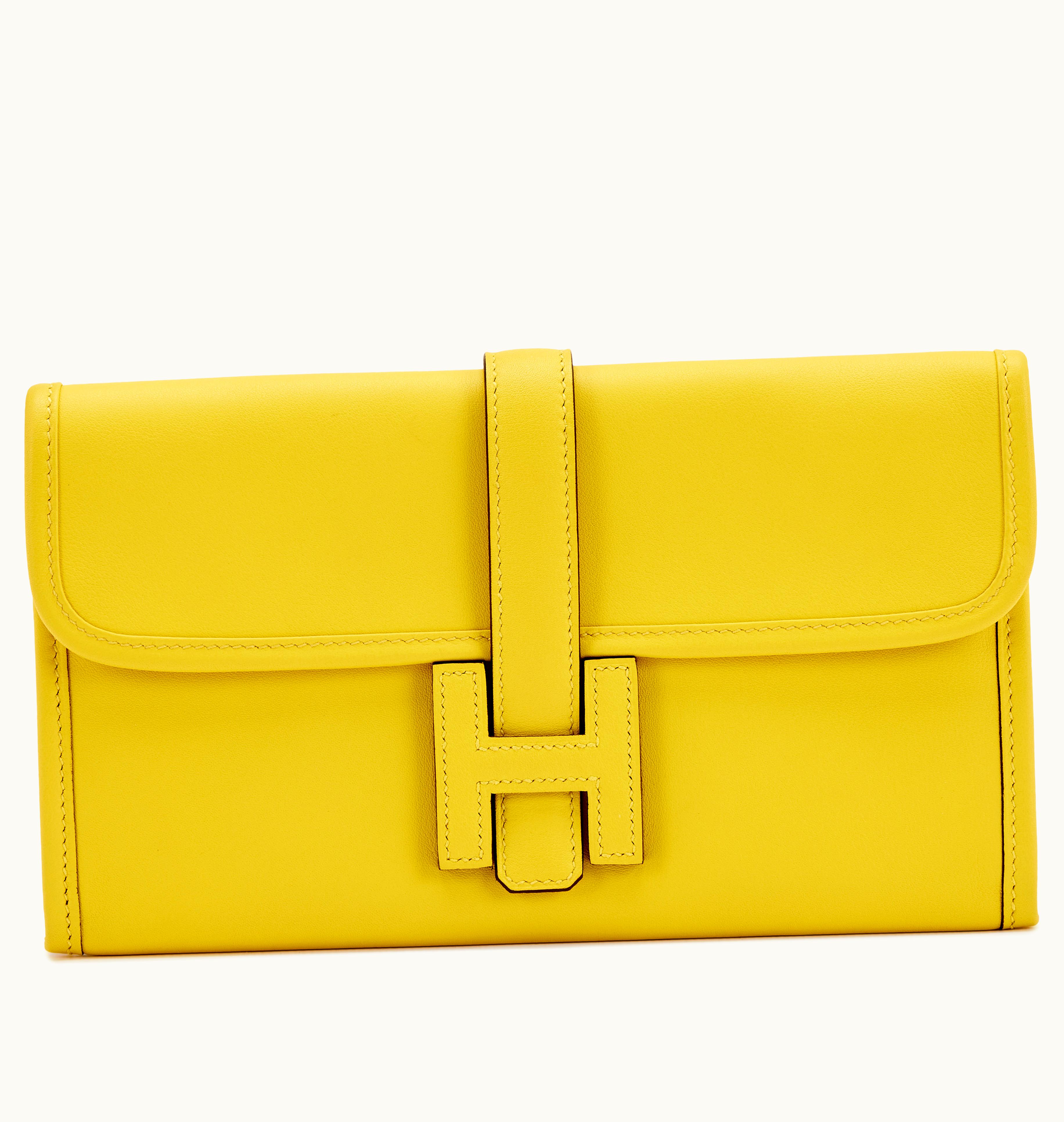 Hermès Hermès Naples Yellow and Sakura Pink Swift Jigé Duo Clutch, 2019