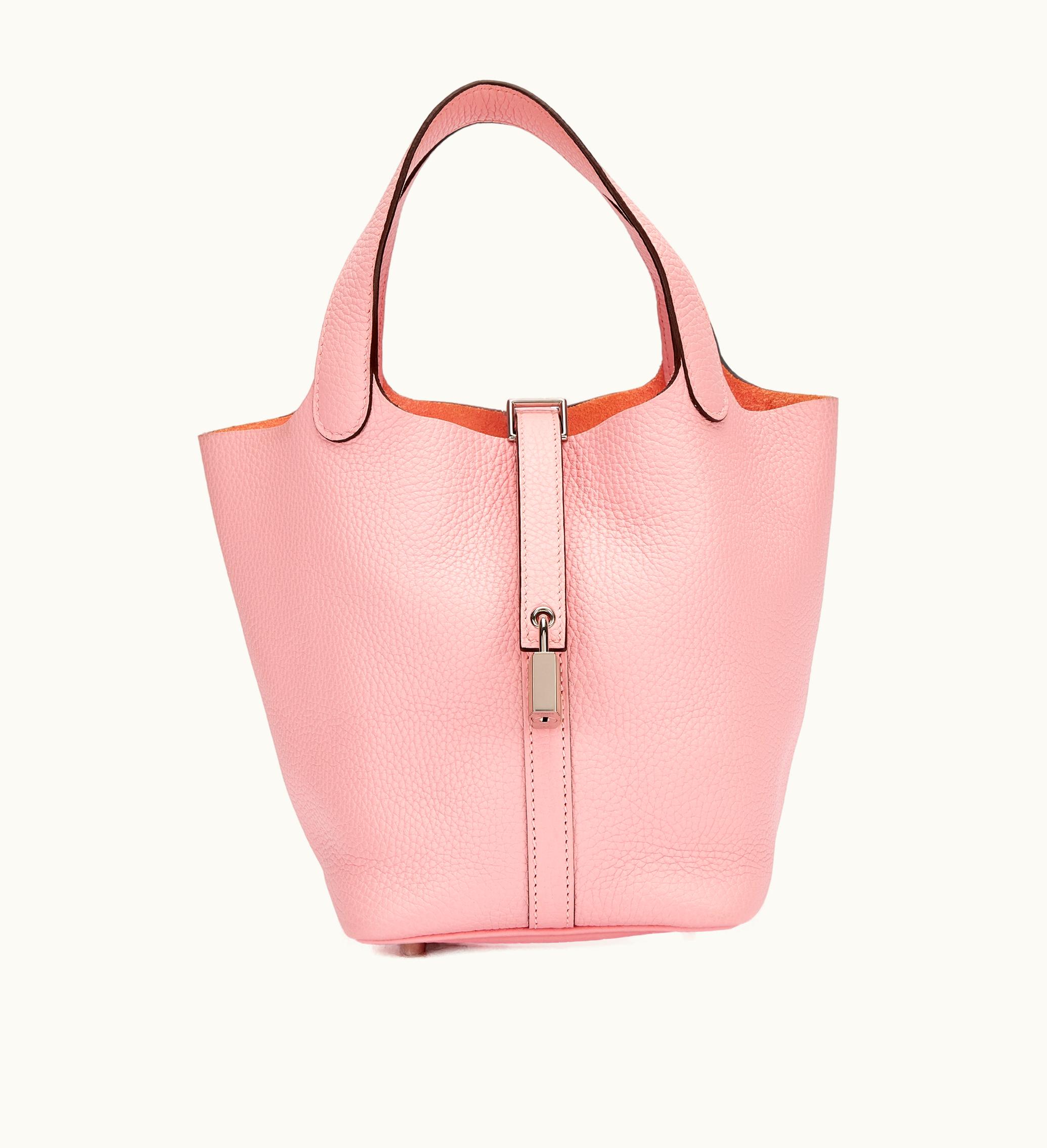 Hermès Hermès 2020 Hermès Clemence Picotin Lock 18 in Rose Sakura with Palladium Hardware