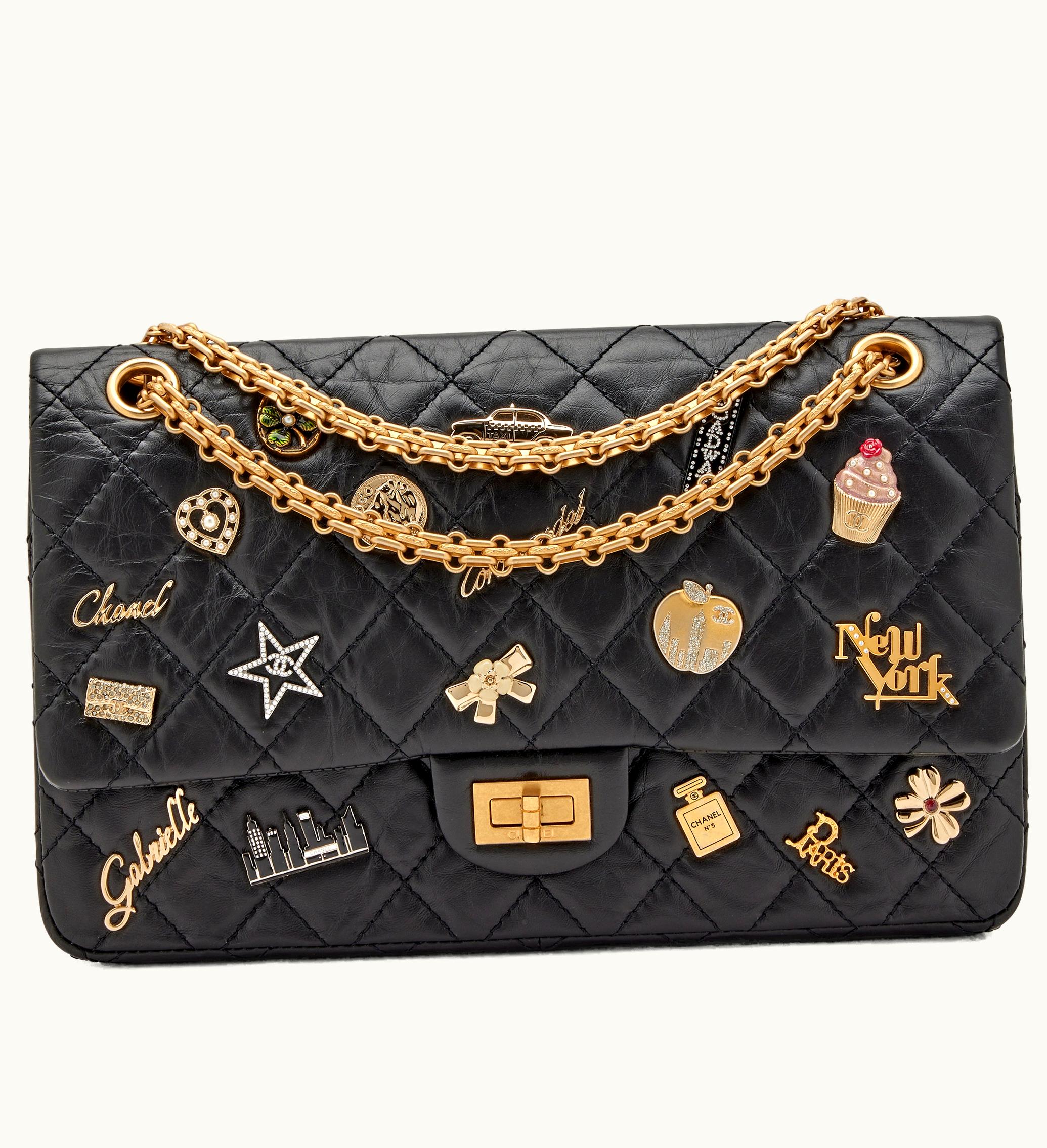 Chanel Chanel 57th Street Special Edition 226 Reissue New York Lucky Charms Black Quilted Aged Calfskin with Antique Gold Hardware, 2018