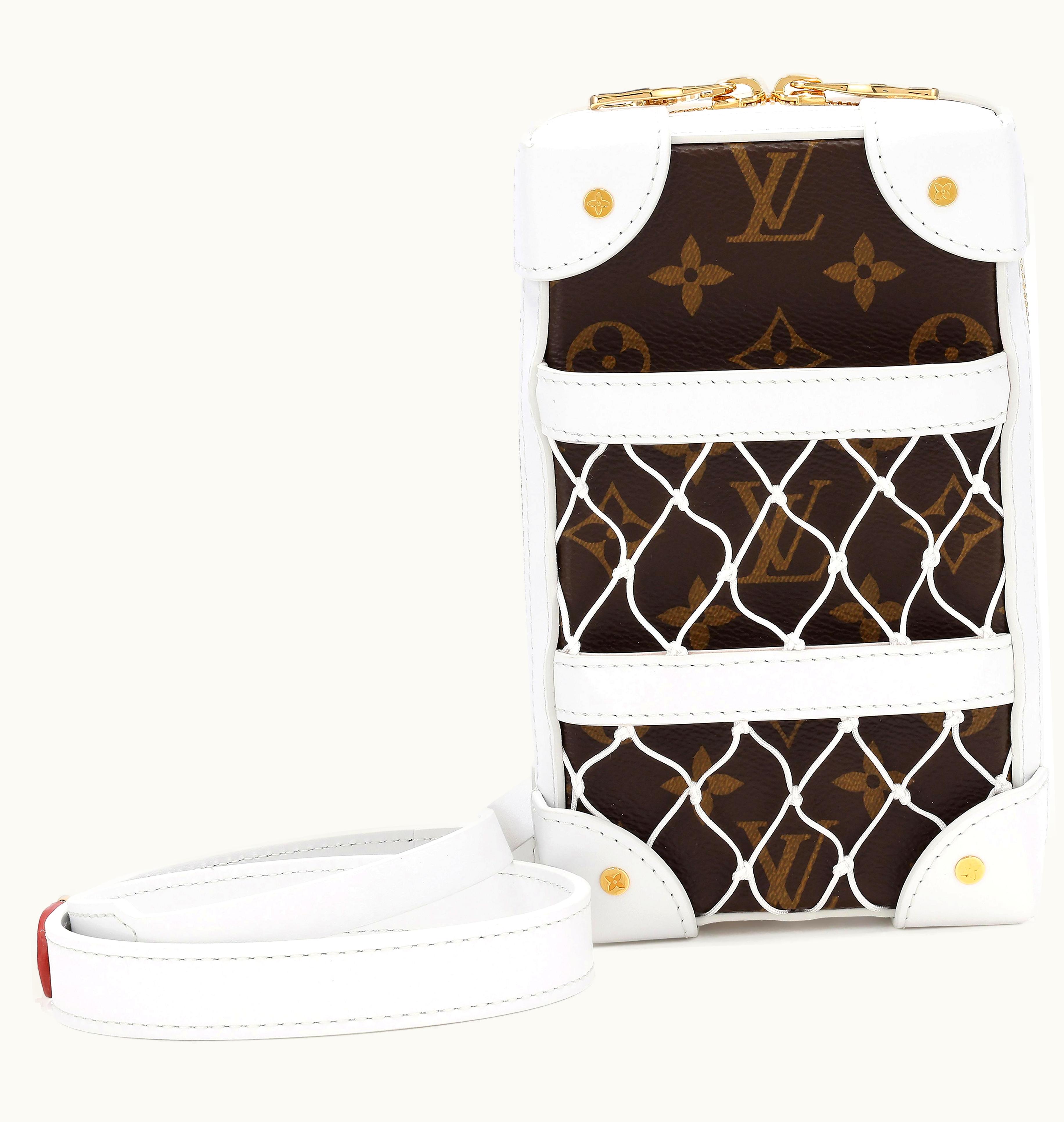 Louis Vuitton Louis Vuitton 2020 NBA Soft Trunk Phone Box in Louis Vuitton's Ebene Monogram Coated Canvas with Gold Hardware