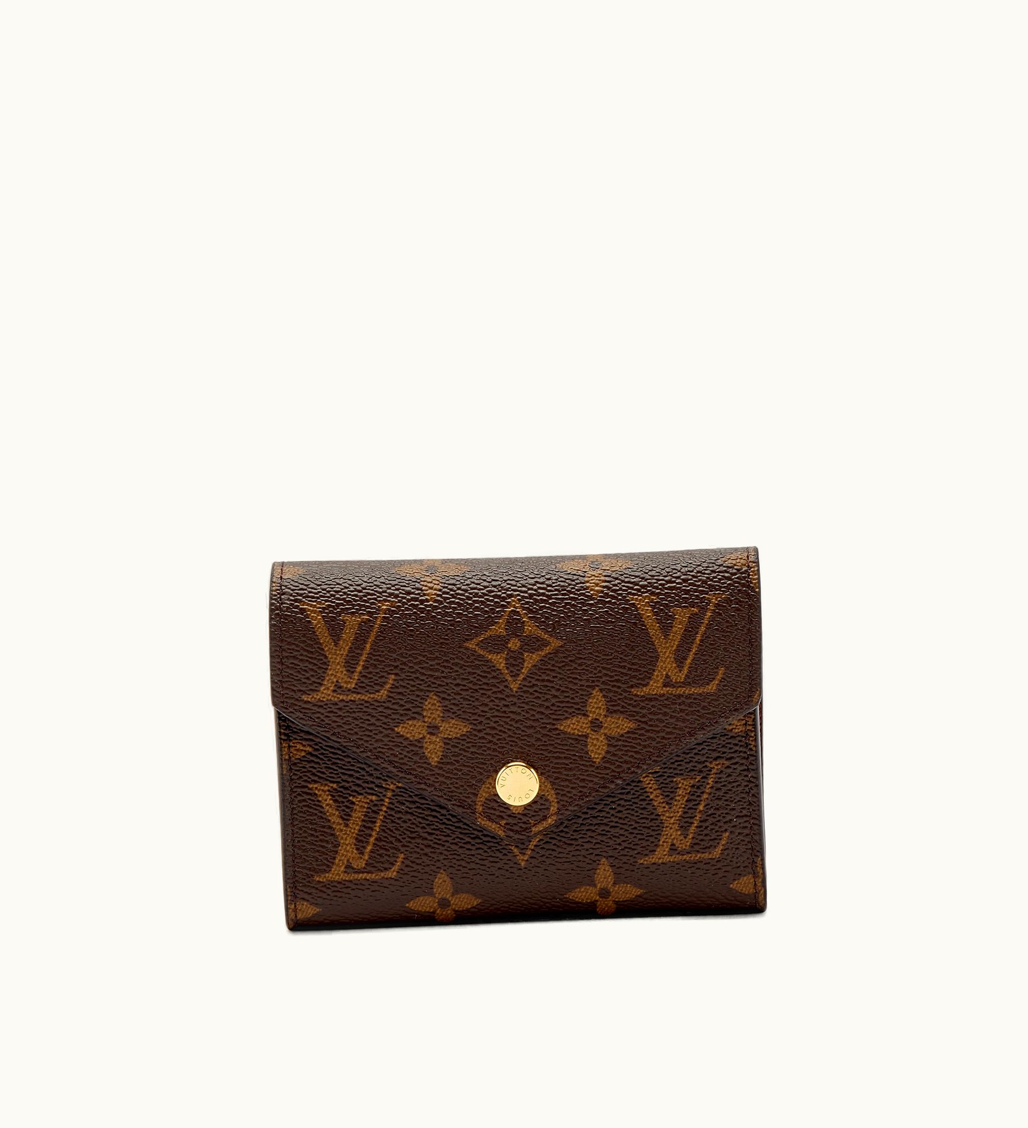 Louis Vuitton Louis Vuitton 2020 Louis Vuitton Victorine Wallet with Gold Hardware, featuring Brown Monogram Coated Canvas design