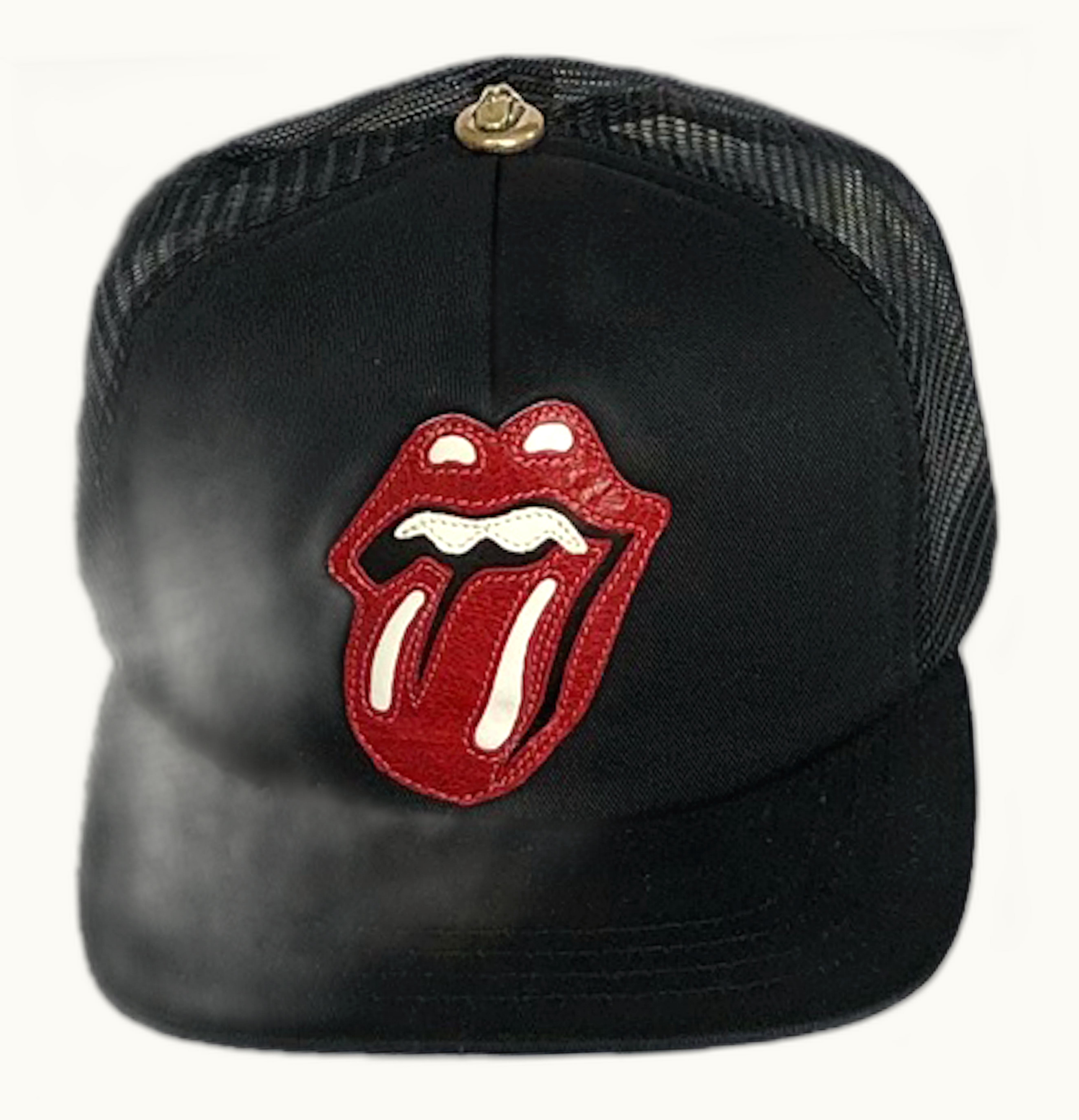Chrome Hearts Chrome Hearts x Rolling Stones Leather Patch Trucker Hat Black