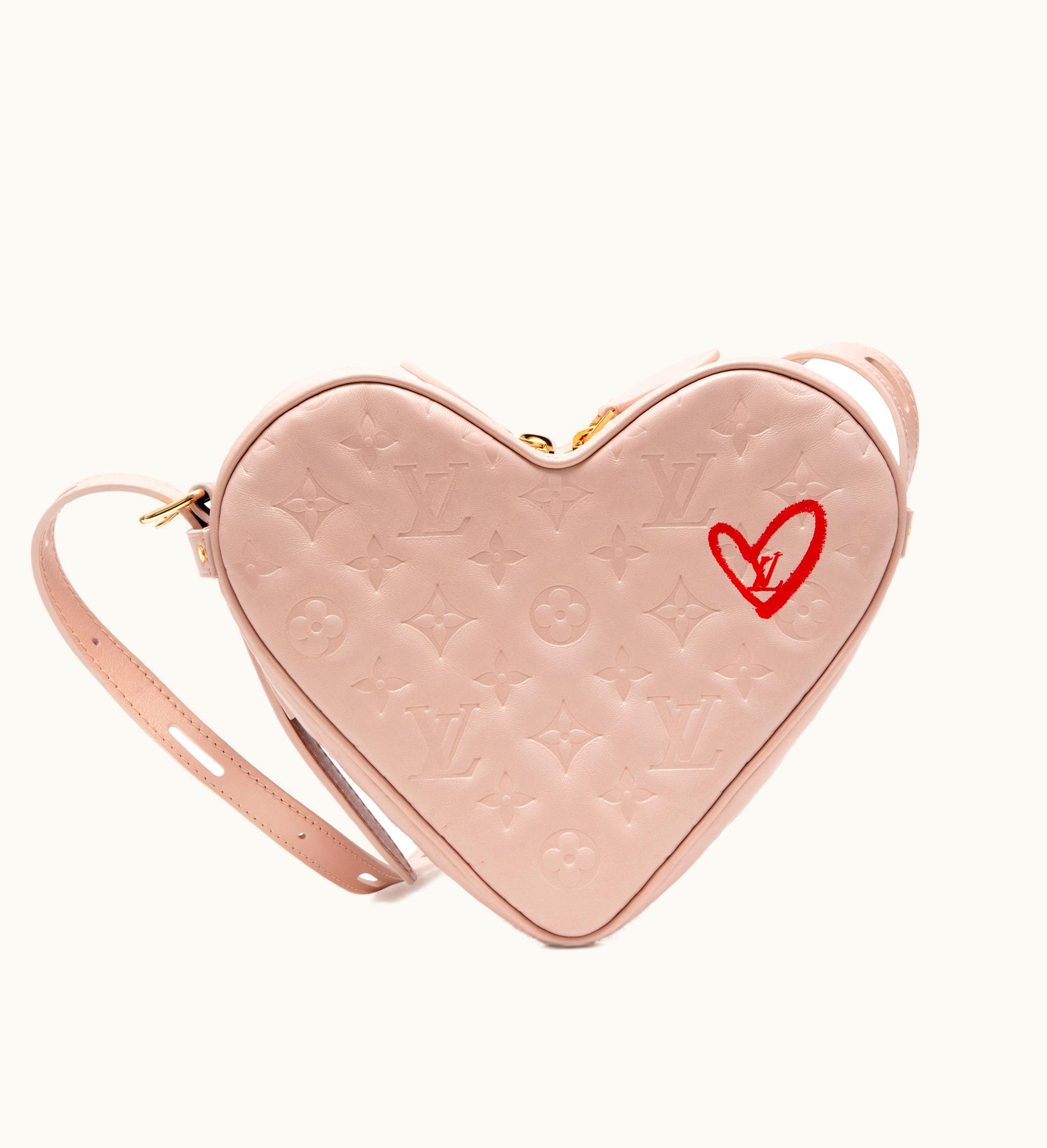 Louis Vuitton Louis Vuitton Dragée Light Pink Monogram Embossed Puffy Lambskin Sac Coeur Gold Hardware, 2021