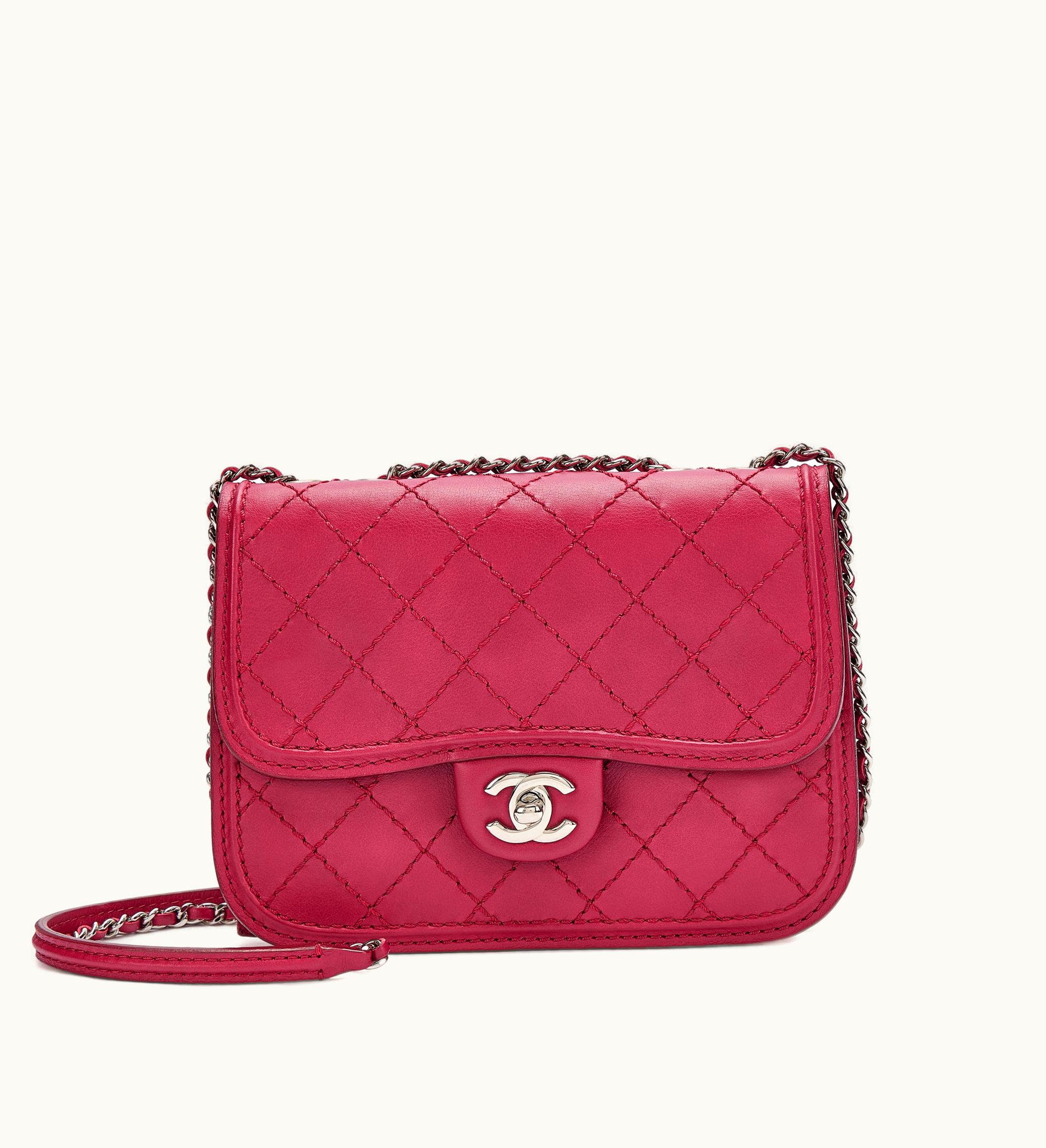 Chanel Chanel Fuchsia Quilted Calfskin Flap Bag with Silver Hardware from the 2012-2013 collection