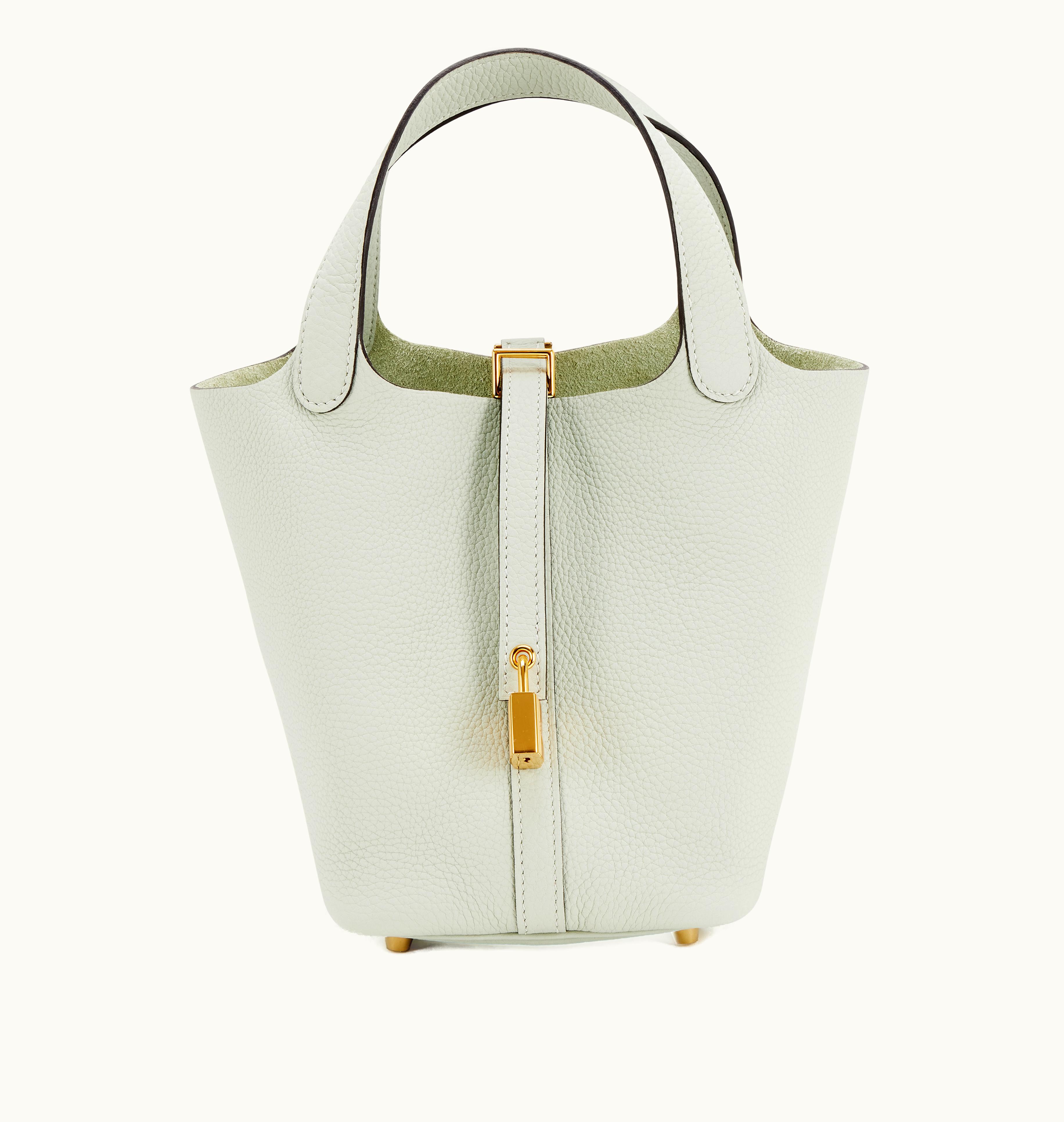 Hermès Hermès Picotin Lock 18 with Gold Hardware in Hermès Gris Neve