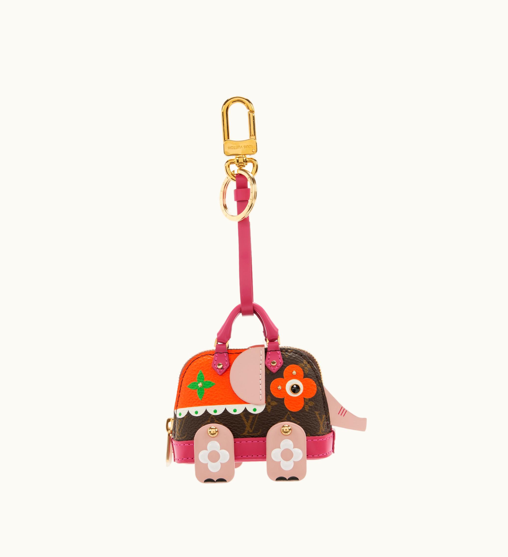Louis Vuitton Louis Vuitton Multicolor Monogram Coated Canvas and Leather Wild Elephant Puppet Bag Charm Gold Hardware, 2019