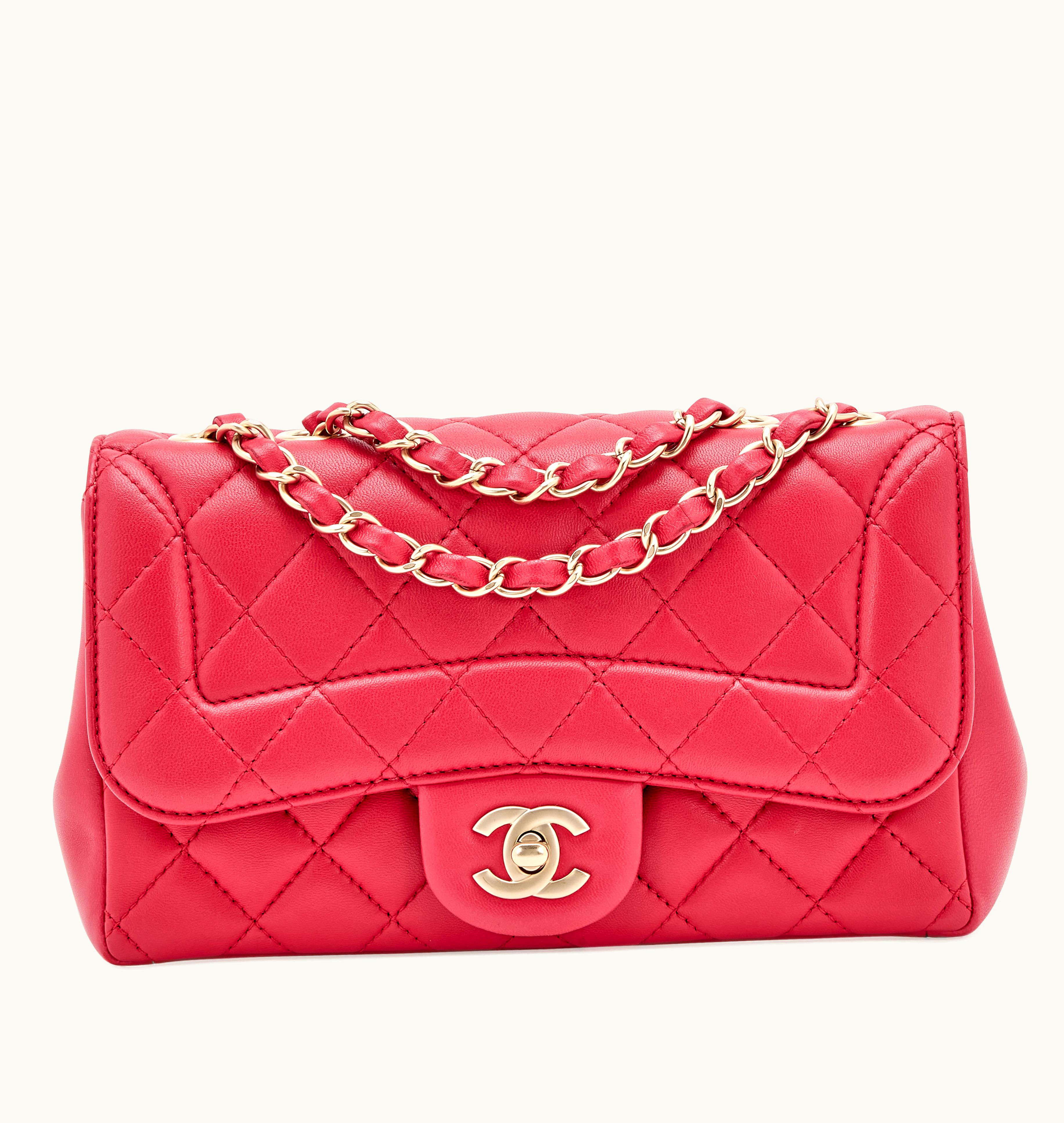 Chanel Chanel Chic Mini Flap Bag in Dark Pink Quilted Lambskin with Gold Hardware, Released in 2016
