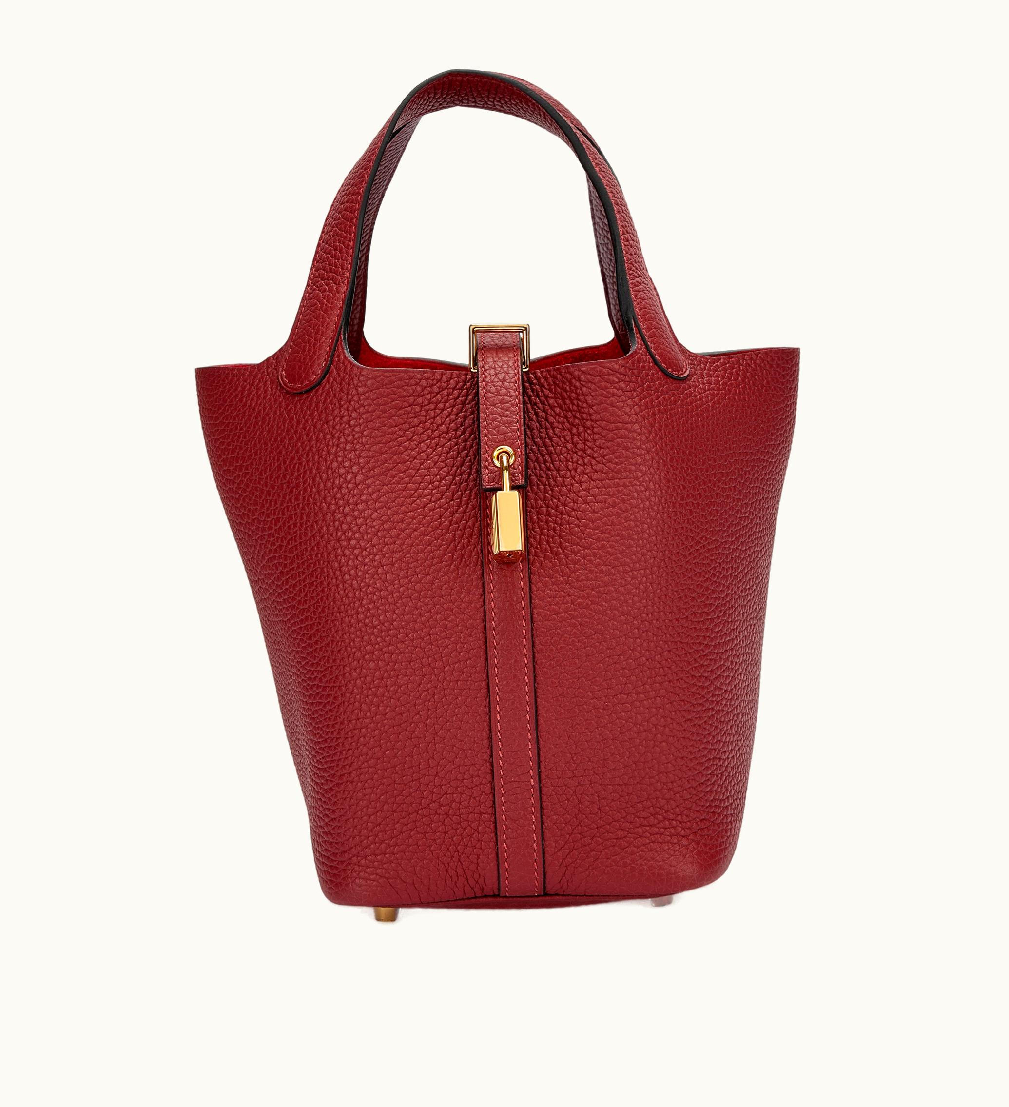 Hermès Hermès Red H Clemence Picotin Lock 18 Gold Hardware, 2023
