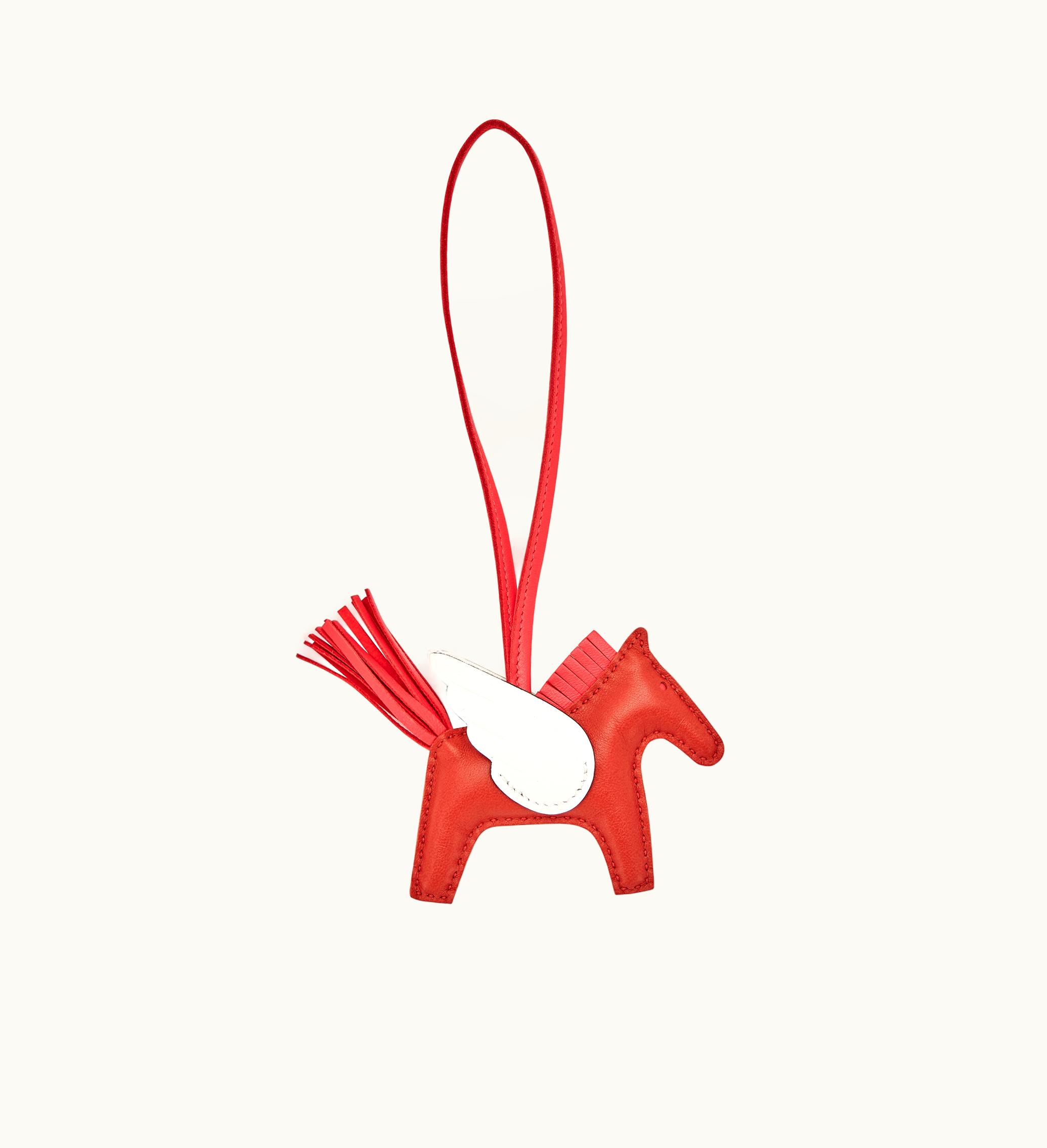 Hermès Hermès Ivory, Carnelian, and Texan Rose Milo Lambskin and Swift GriGri Rodeo Pegase PM, 2022