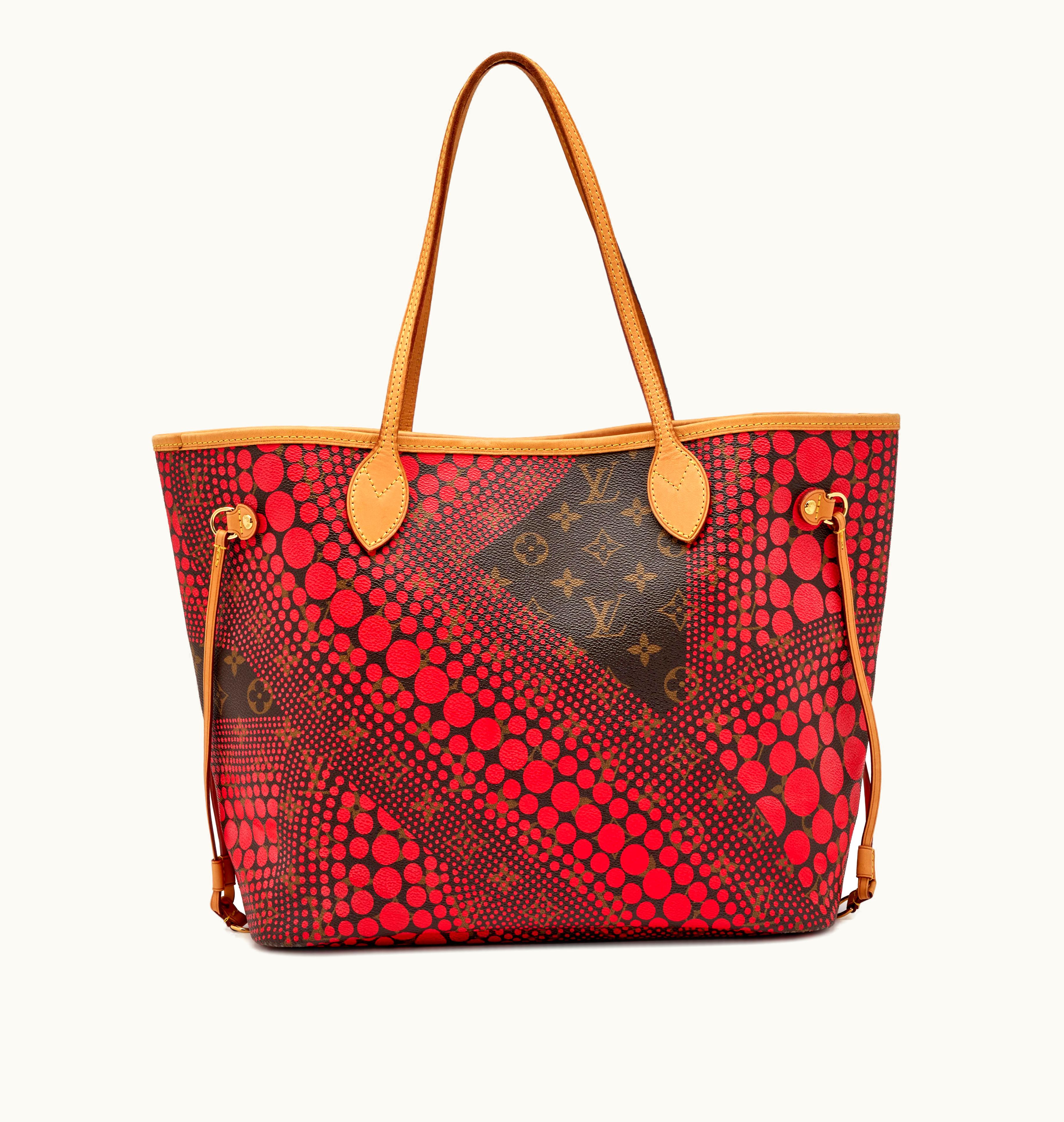 Louis Vuitton Louis Vuitton Yayoi Kusama Red Infinity Dots Monogram Coated Canvas Neverfull MM Gold Hardware, 2012