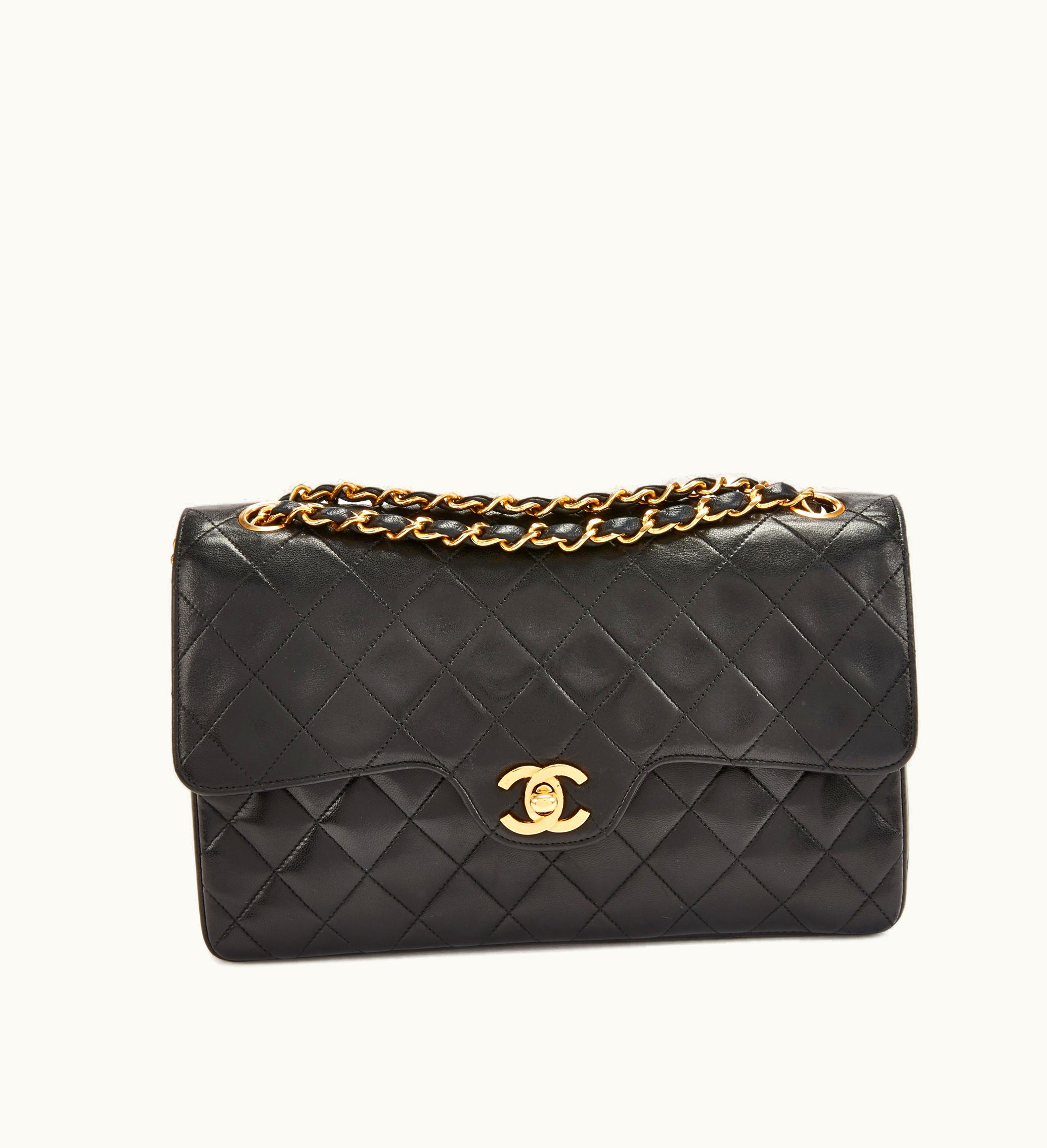 Chanel Chanel Double Flap Quilted Lambskin Leather Bag with Gold Hardware, 1986-1988