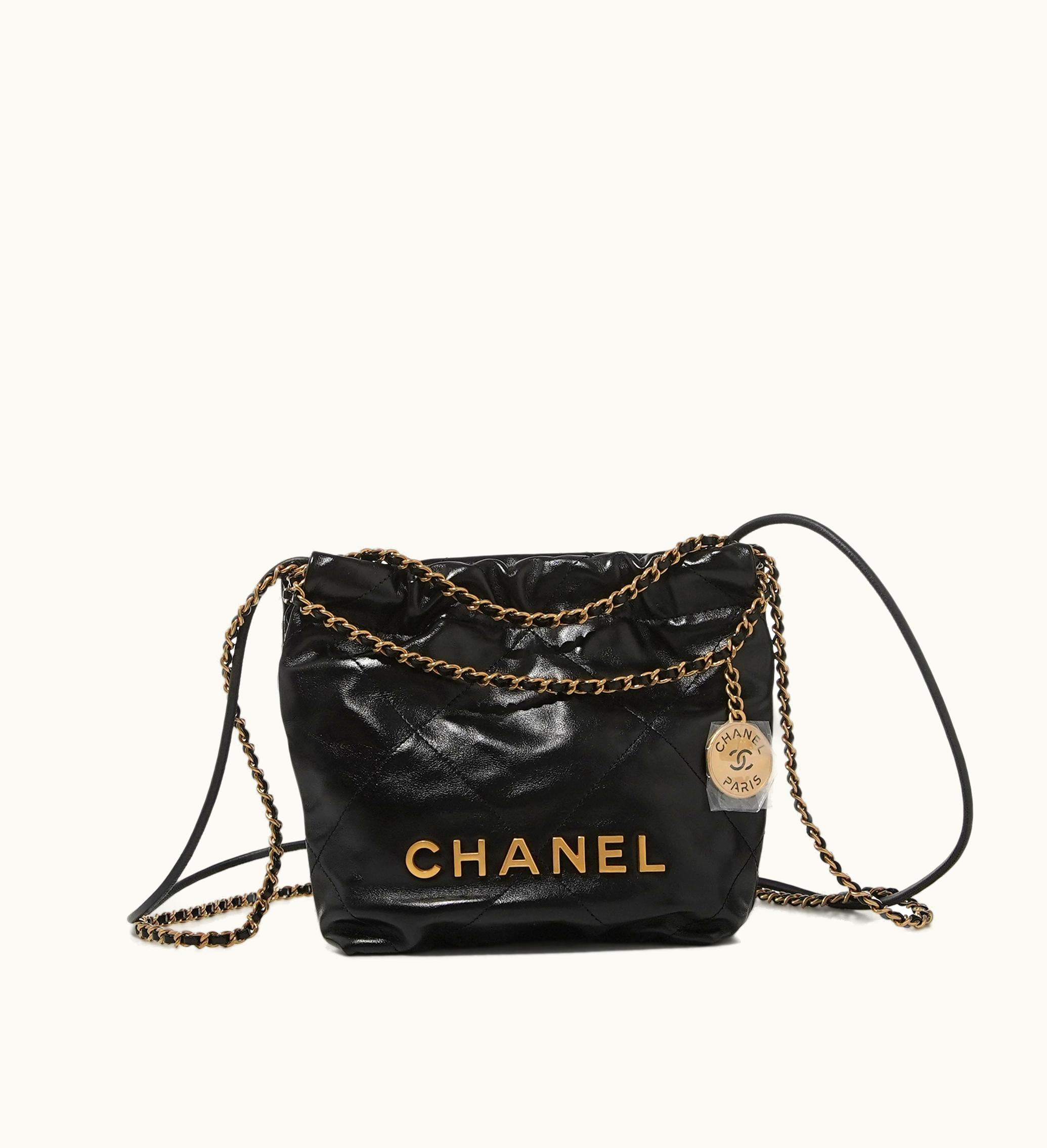 Chanel Chanel Black Quilted Calfskin Chanel Mini 22 Bag with Gold Hardware, 2023
