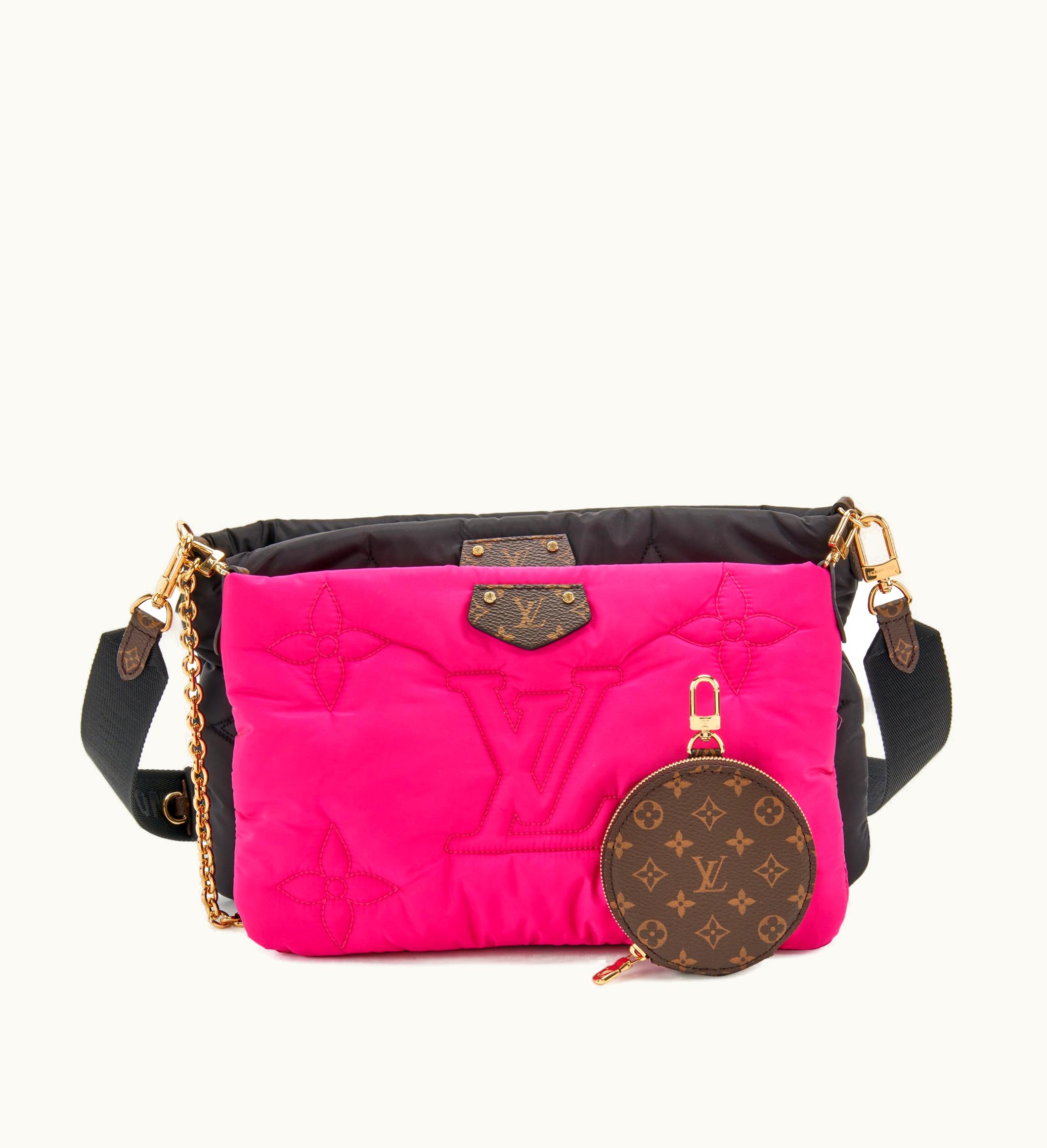 Louis Vuitton Louis Vuitton 2021 Louis Vuitton Maxi Multi Pochette in Pink and Black Monogram Econyl Nylon with Gold Hardware