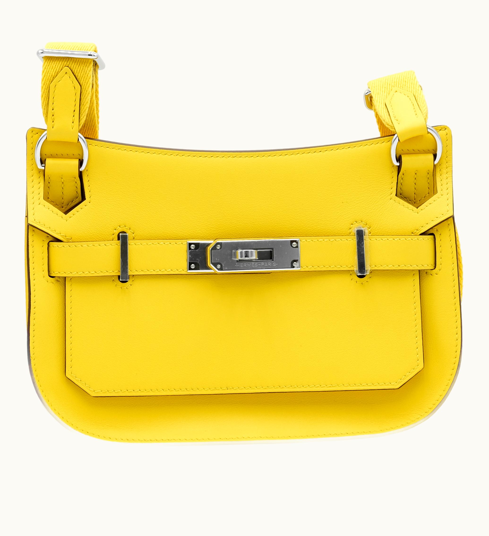 Hermès Hermès 2023 Hermès Swift Mini Jypsiere with Palladium Hardware in Jaune de Naples