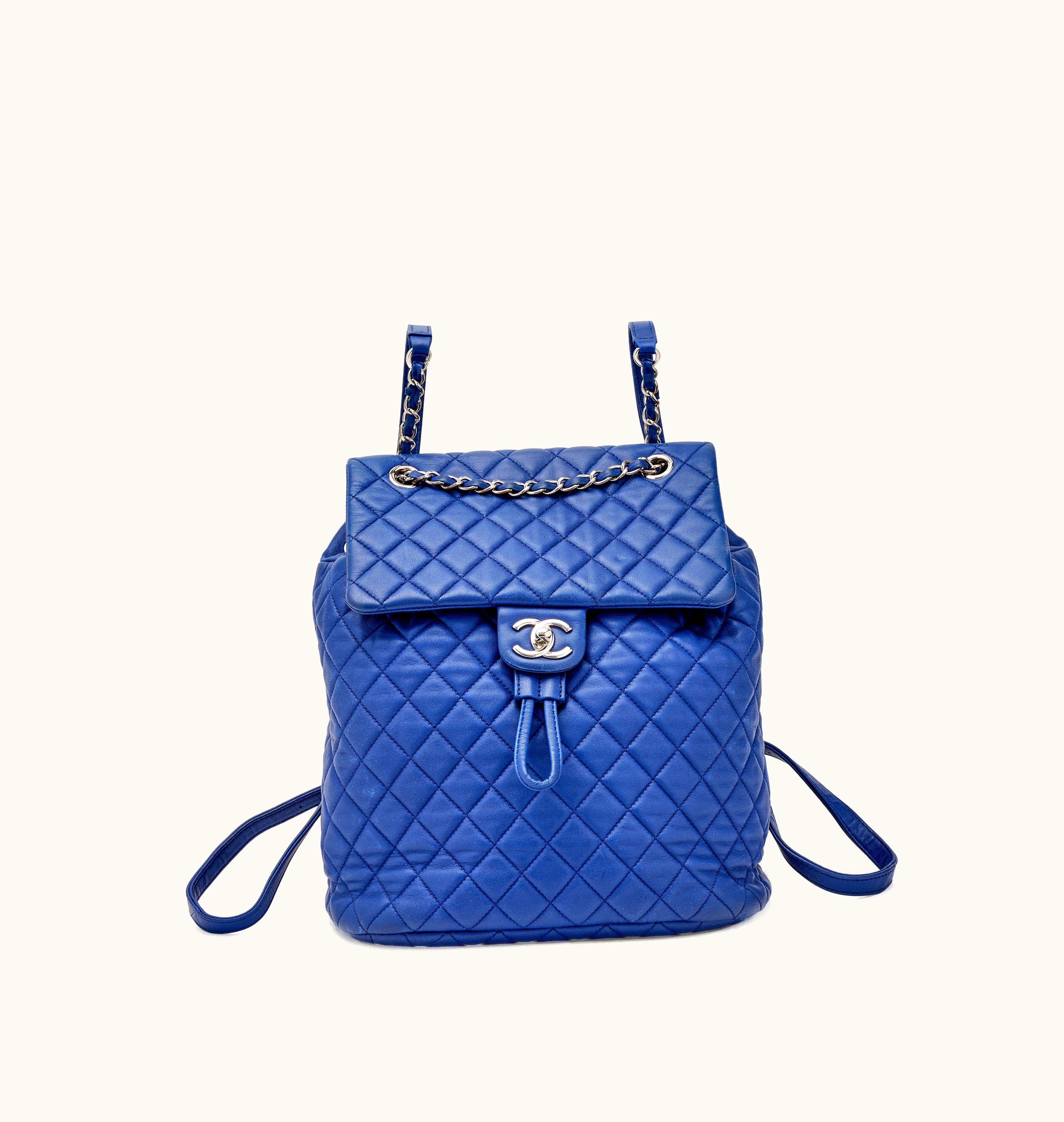 Chanel Chanel 2016 Chanel Urban Spirit Backpack in Small Blue Quilted Lambskin with Silver Hardware