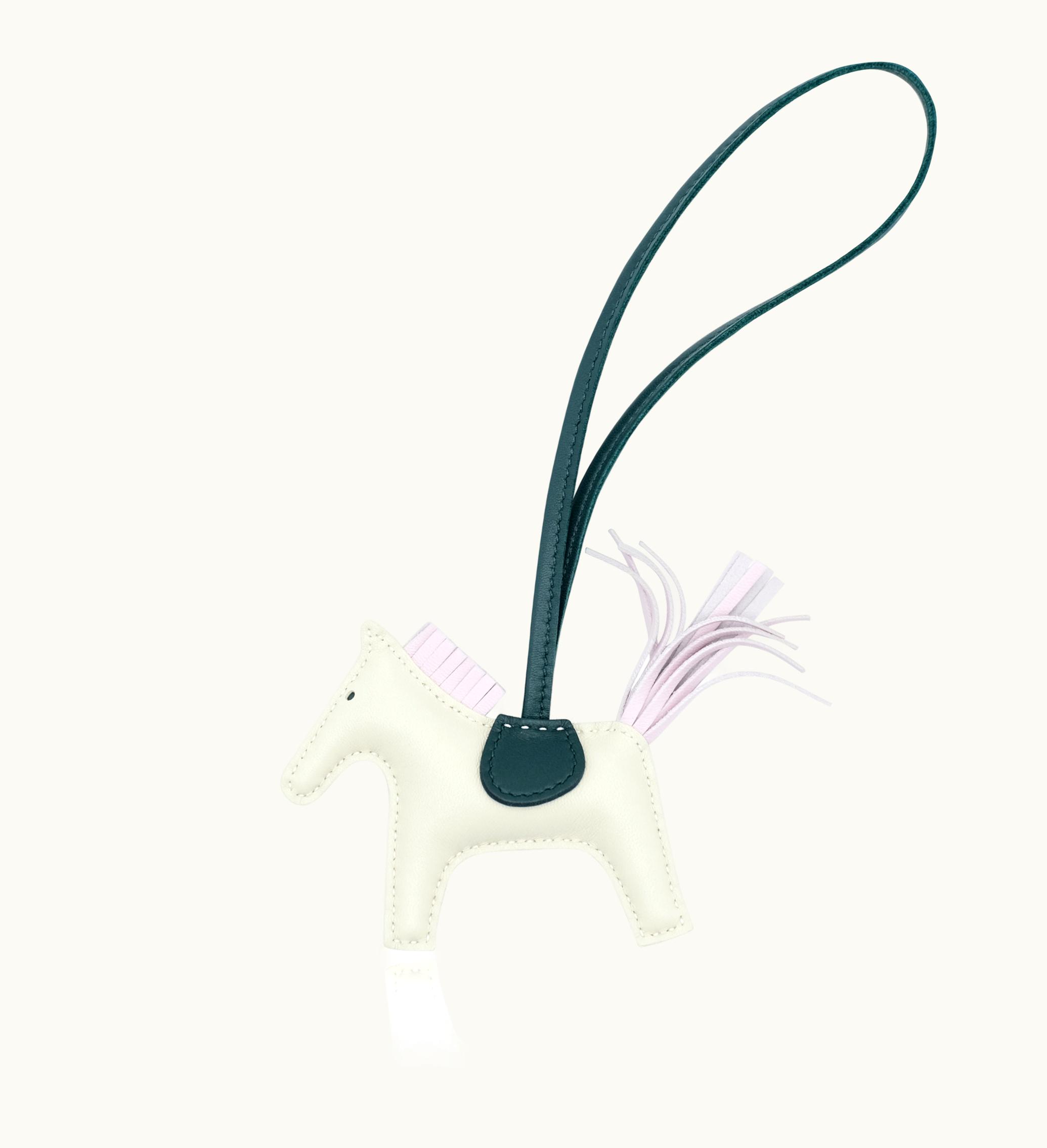 Hermès Hermès Scribble, Pale Mauve, and Cypress Green Milo Lambskin and Swift GriGri Rodeo Charm PM, 2022