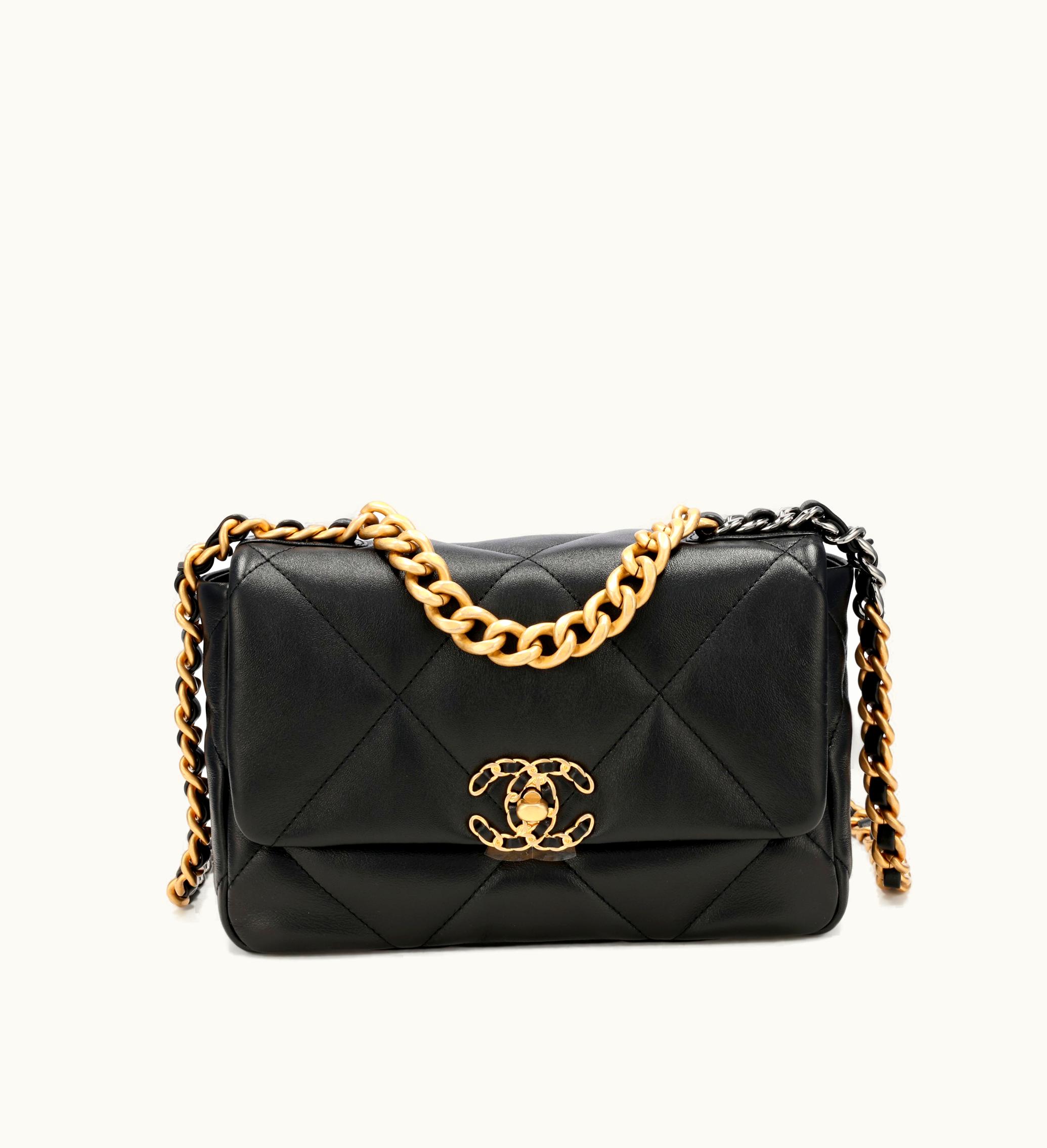 Chanel Chanel 19 Flap in Quilted Black Lambskin with Gold and Ruthenium Hardware, for the year 2022