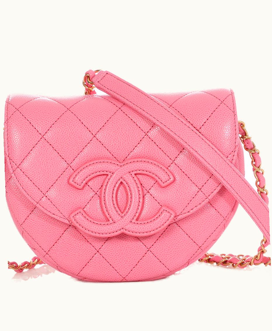 Chanel Chanel 2022 Chanel Mini Messenger Bag in Quilted Caviar Pink with Gold Hardware