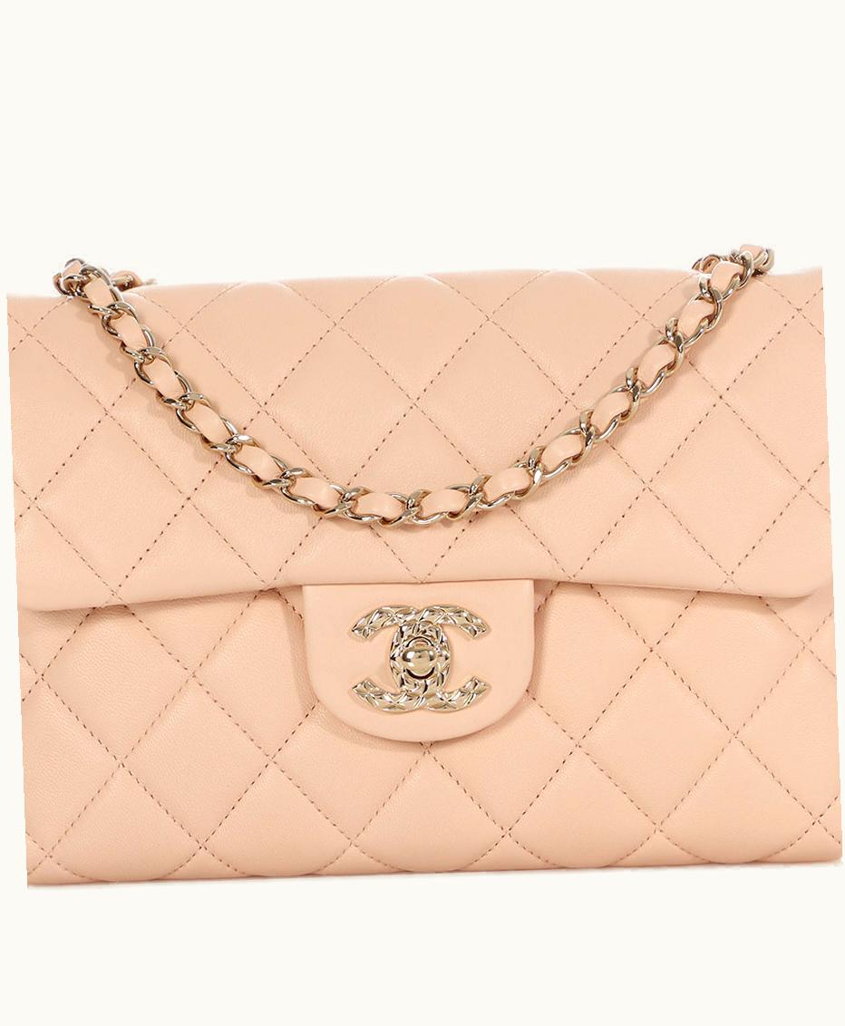 Chanel Chanel Light Beige Quilted Lambskin Medium Classic Flap Gold Hardware, 2023