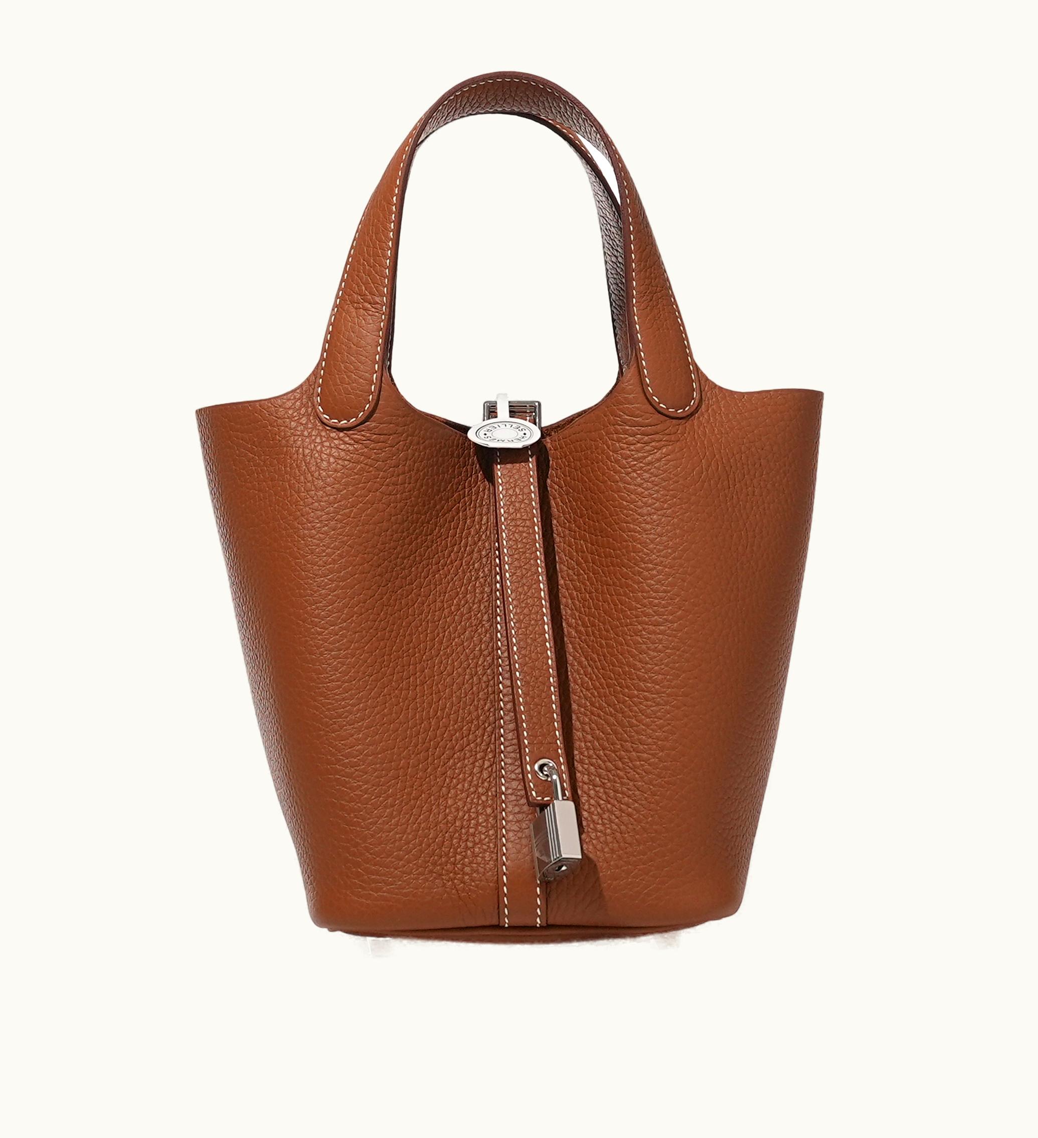 Hermès Hermès Clemence Picotin Lock 18 in Gold with Palladium Hardware, 2022 Edition