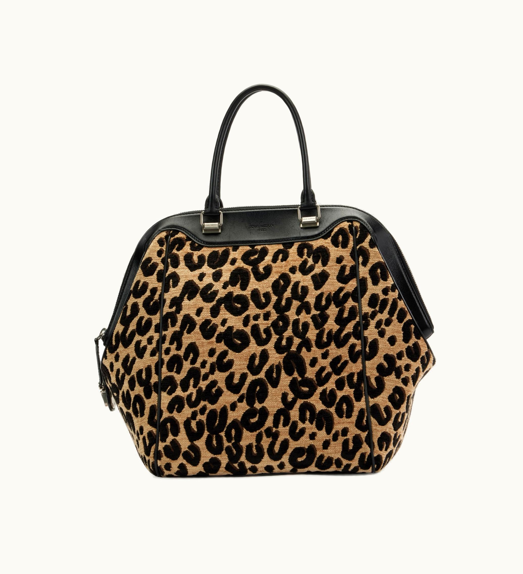 Louis Vuitton Louis Vuitton Stephen Sprouse Brown and Black Leopard Chenille and Leather North-South Bag with Silver Hardware, 2012