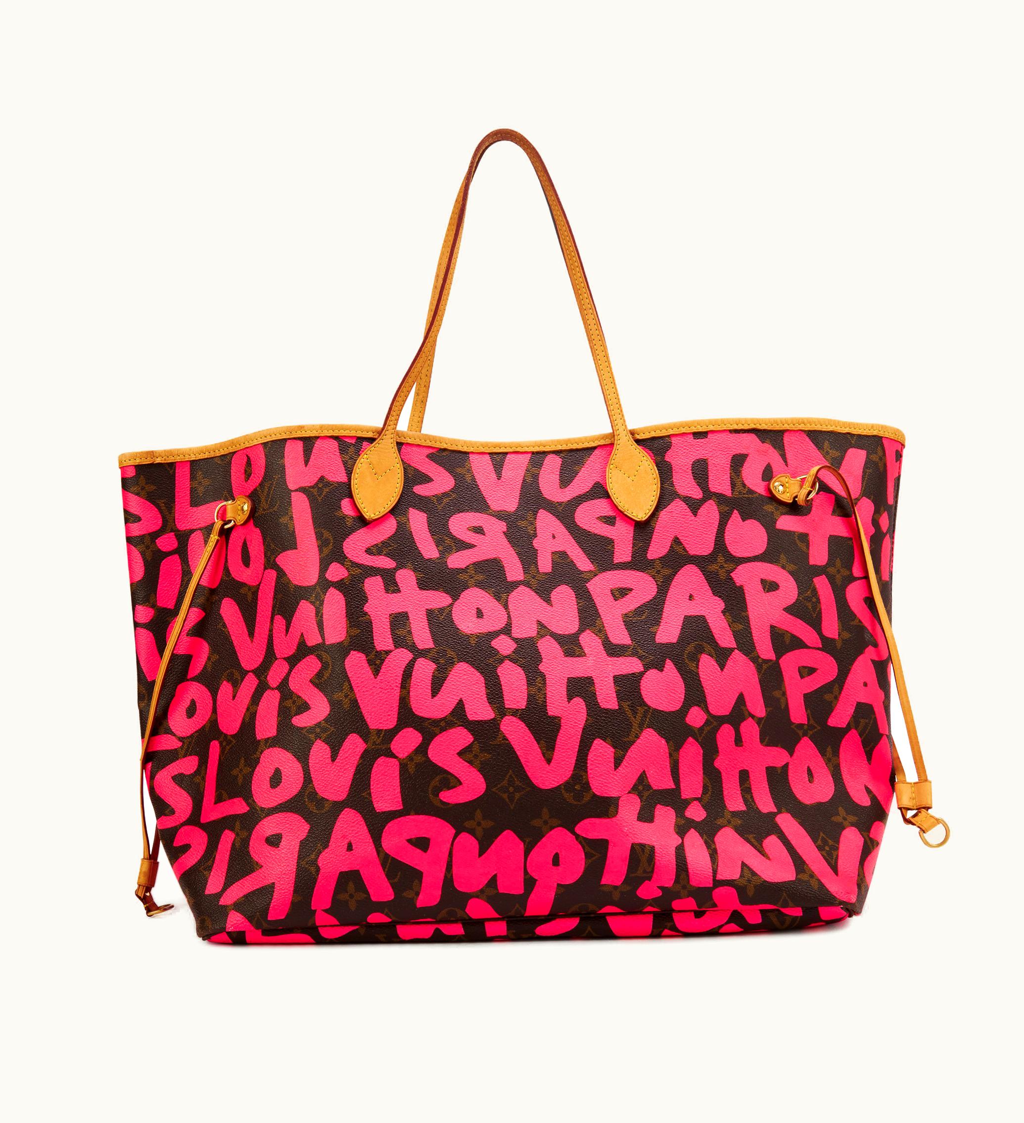 Louis Vuitton Louis Vuitton Stephen Sprouse Pink Monogram Graffiti Coated Canvas Neverfull GM Gold Hardware, 2009
