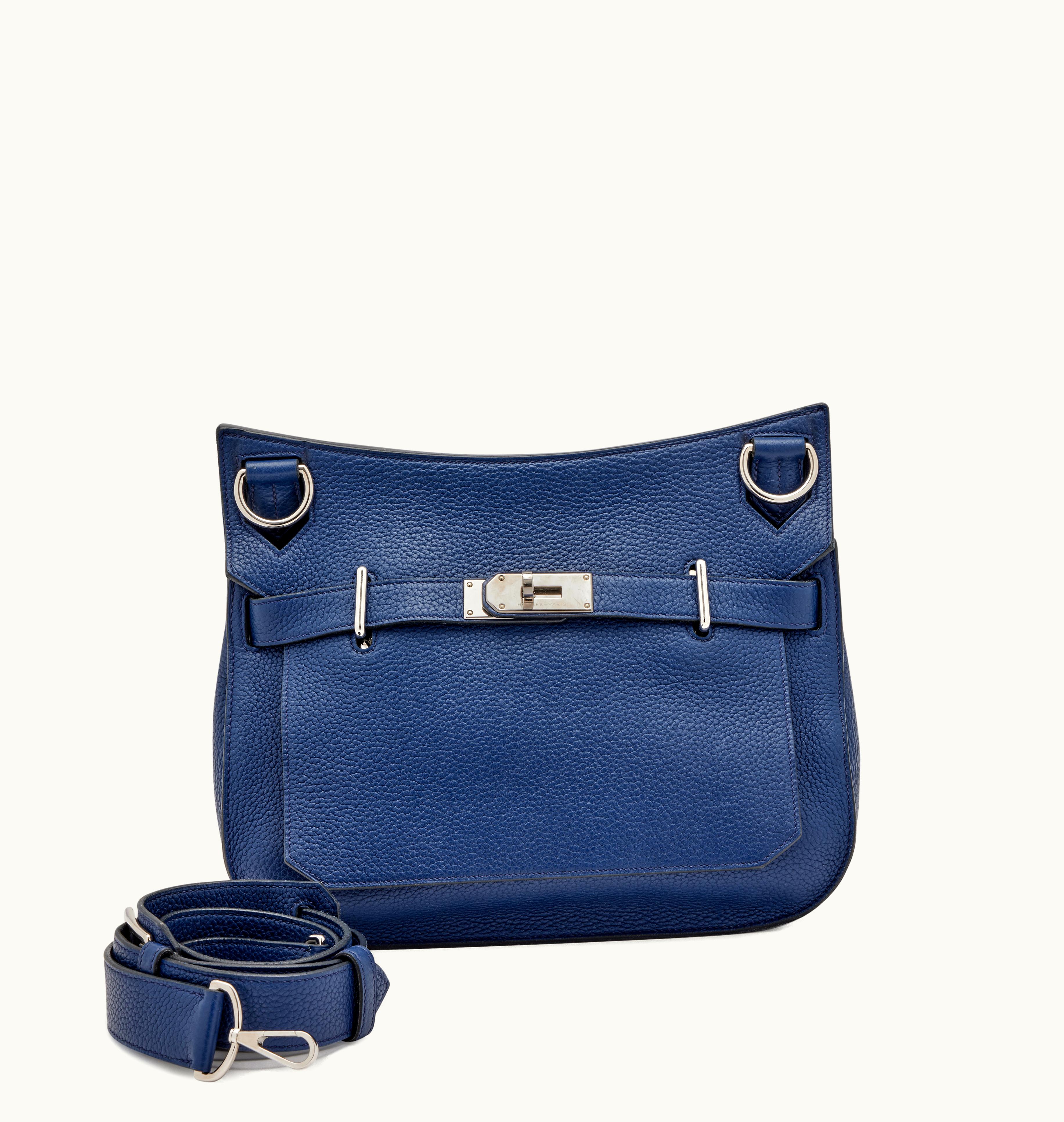 Hermès Hermès 2016 Hermès Jypsiere 34 in Clemence Blue Agate with Palladium Hardware