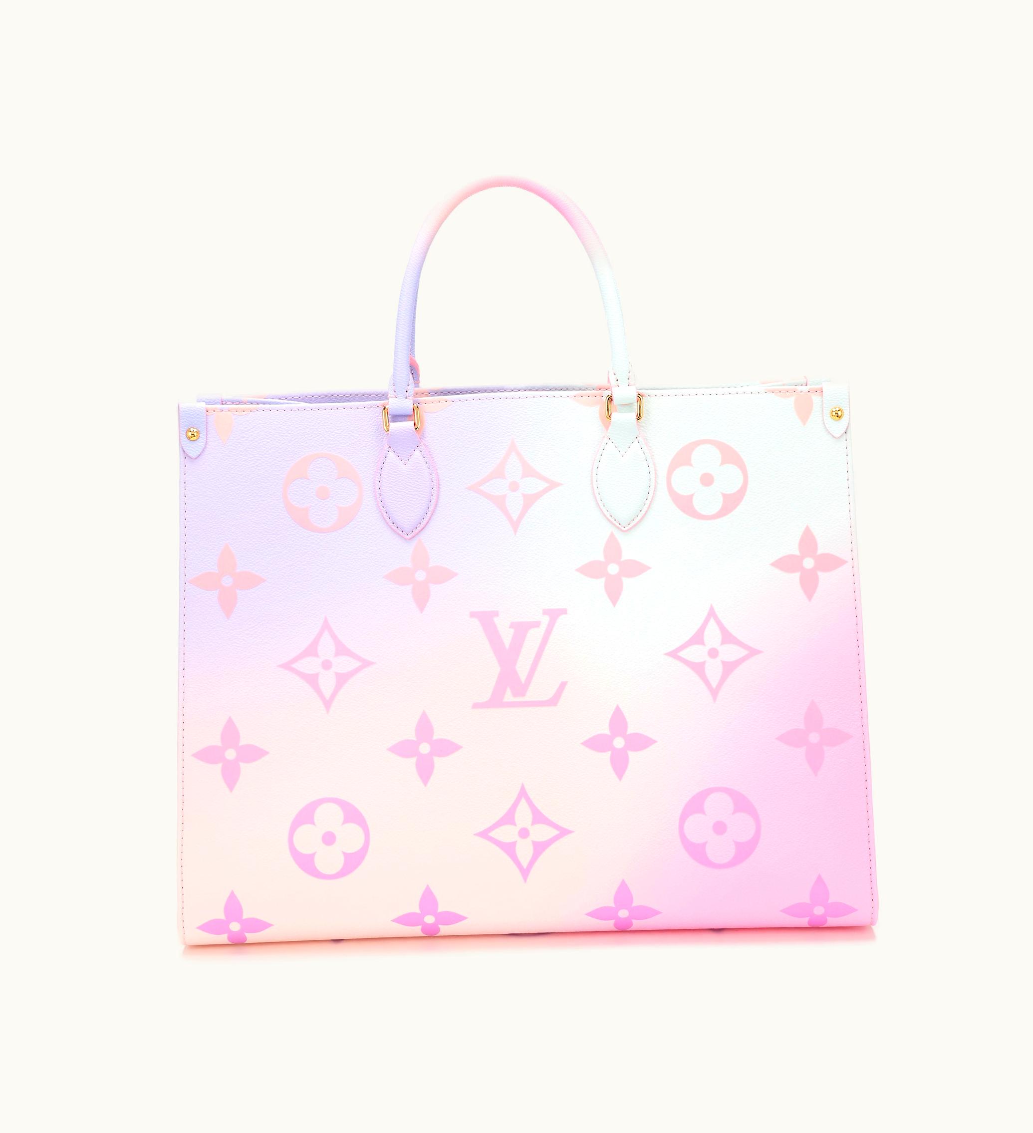 Louis Vuitton Louis Vuitton 2021-2022 Louis Vuitton OnTheGo GM Tote in Gradient Pink and Lavender Coated Canvas with Gold Hardware