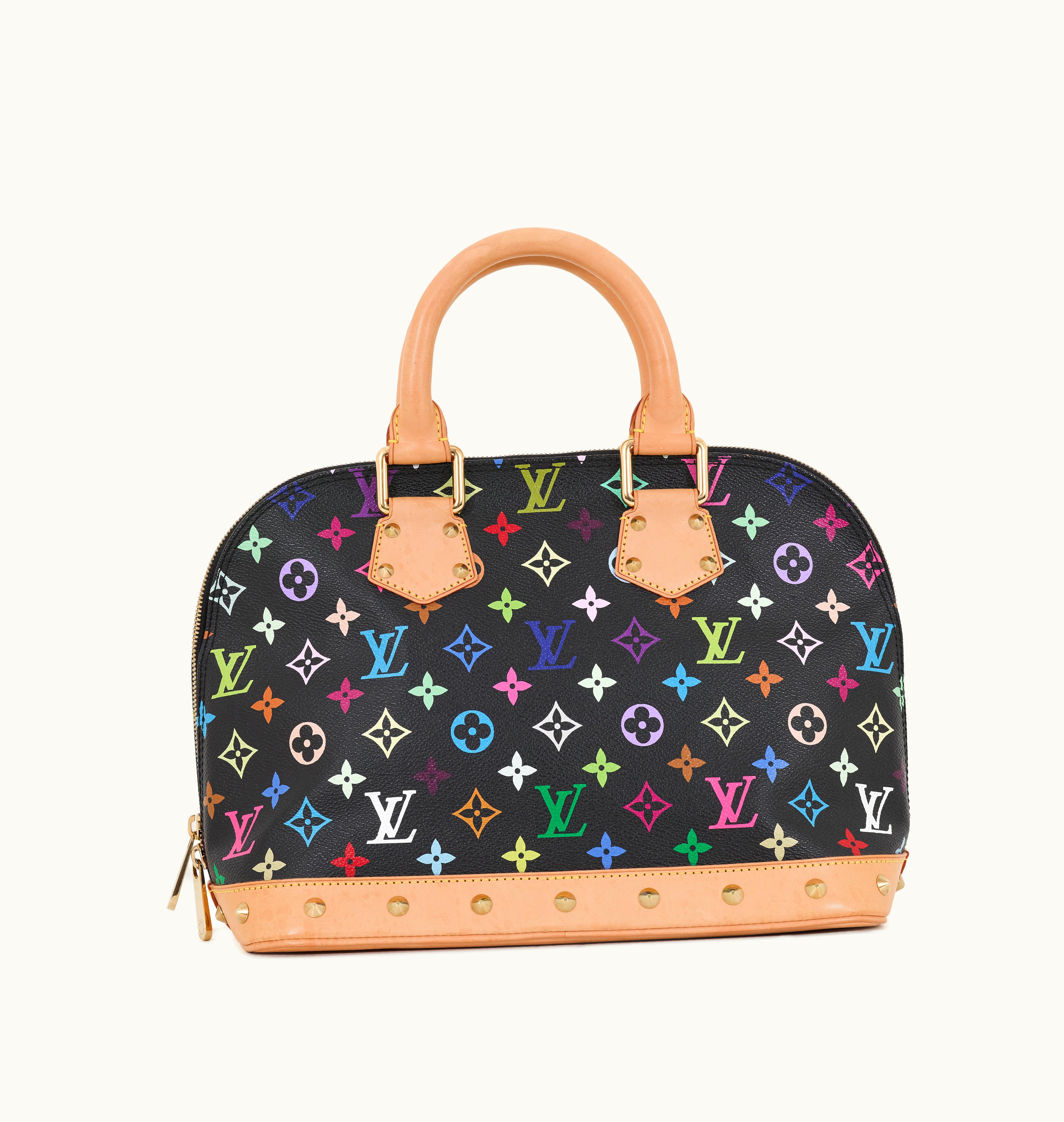 Louis Vuitton Louis Vuitton Takashi Murakami Black Monogram Multicolore Coated Canvas Alma PM Gold Hardware, 2003
