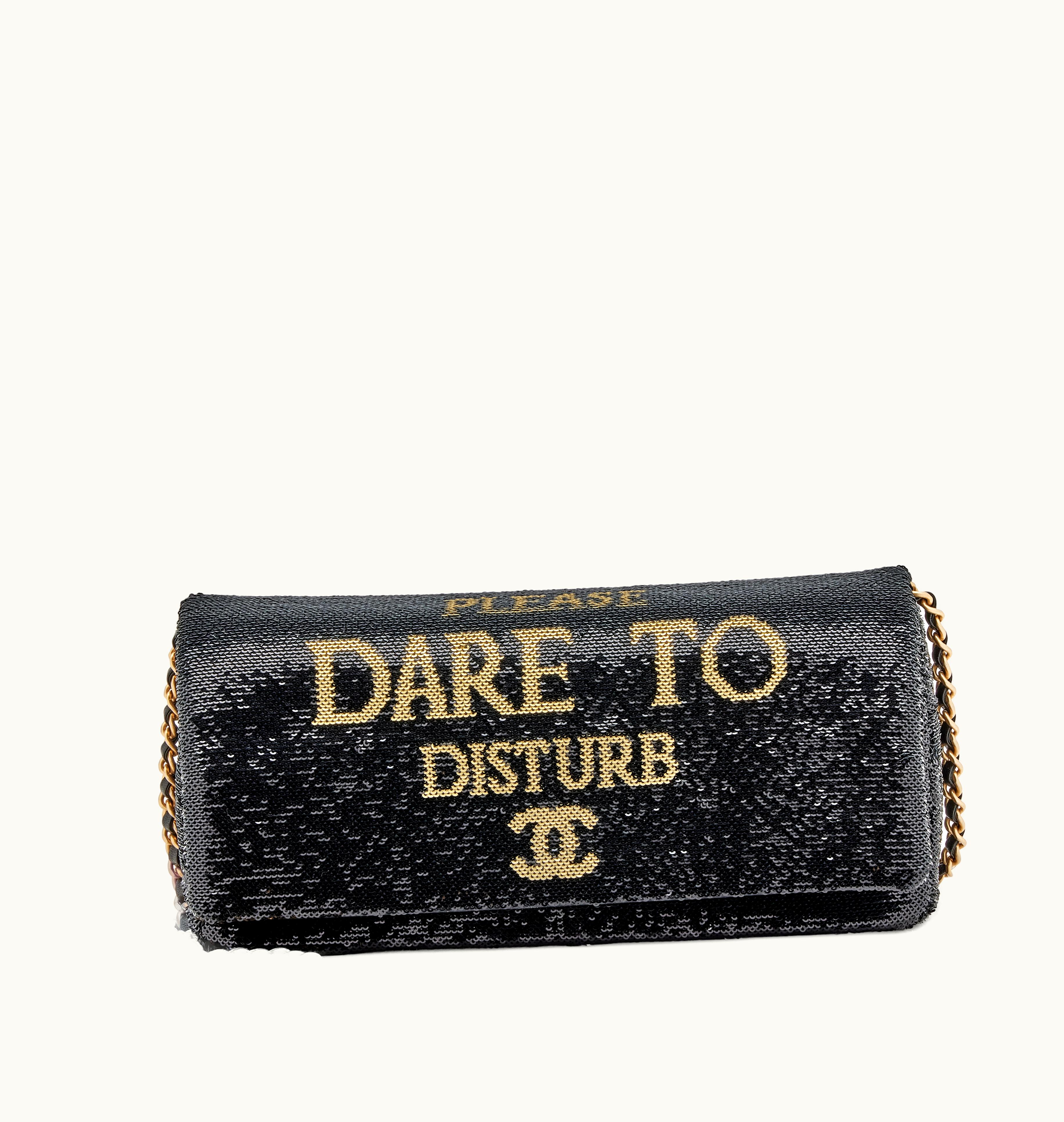 Chanel Chanel Paris-Cosmopolite Dare To Disturb Flap Bag Black and Gold Sequin, Gold Hardware, 2017 Variation