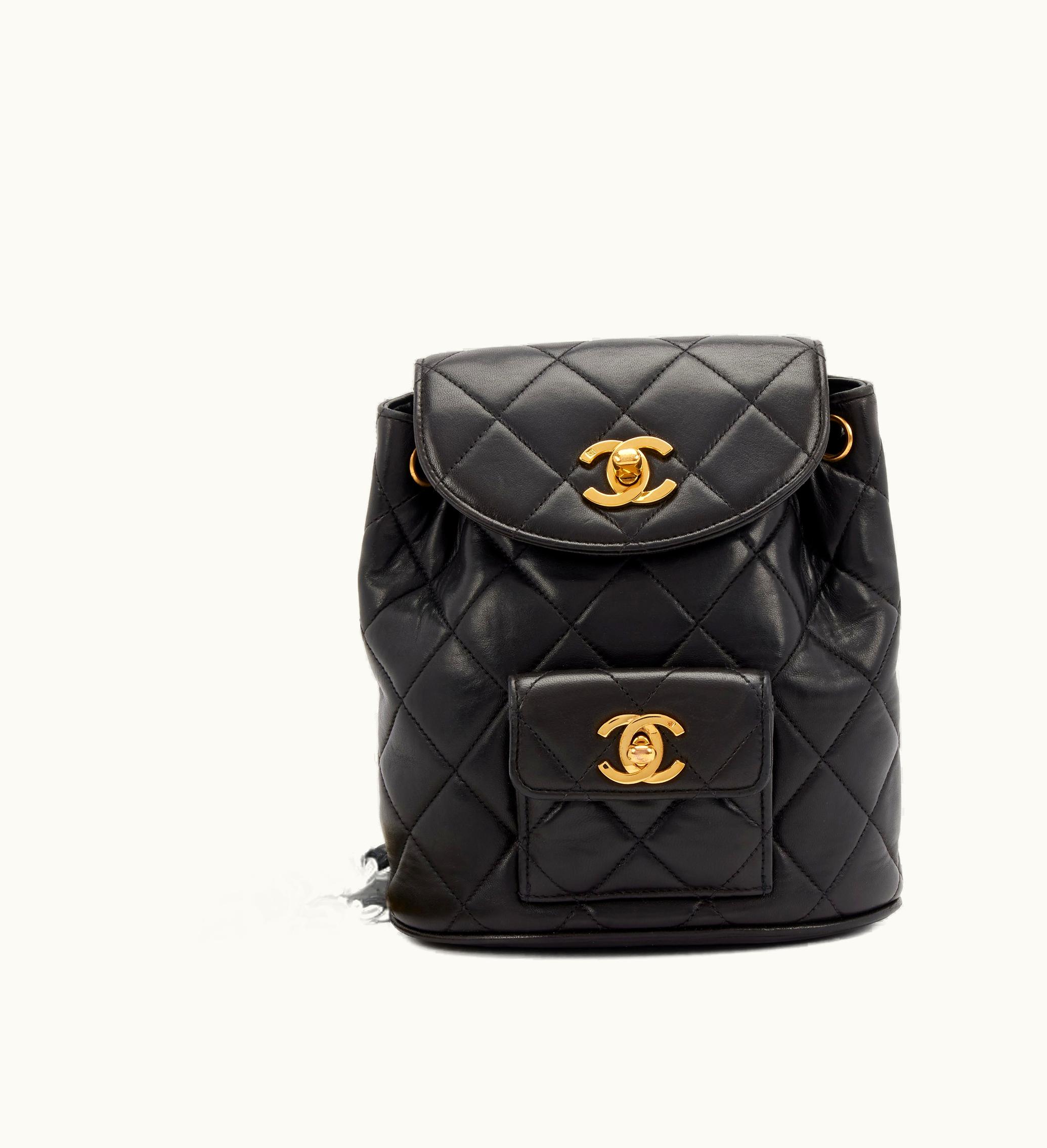 Chanel Chanel Black Quilted Lambskin Mini Duma Timeless CC Backpack Gold Hardware, 1991-1994